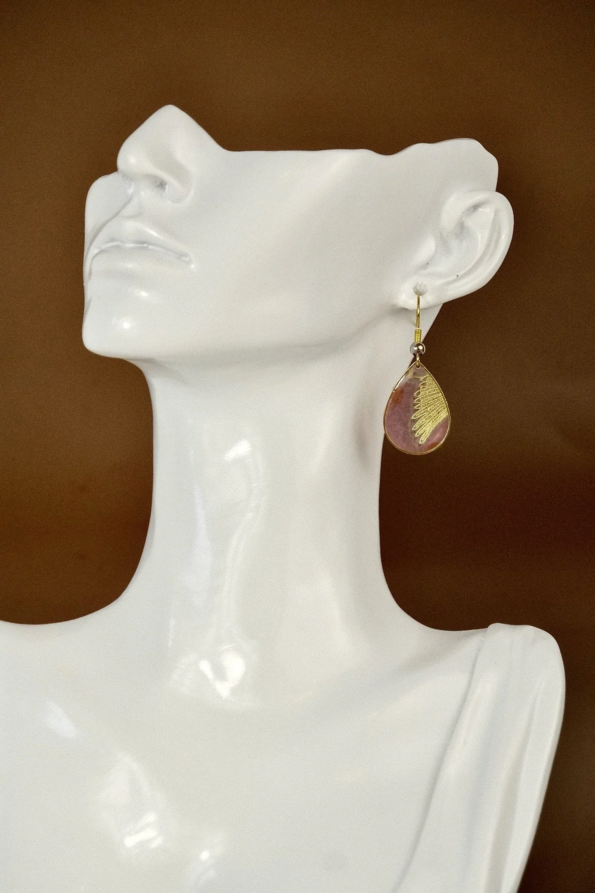wings red resin earrings