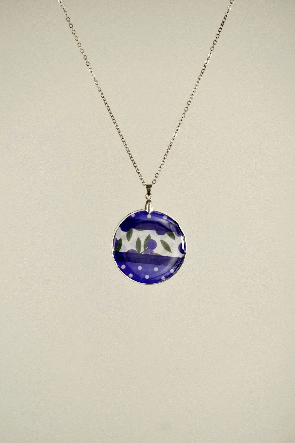 blueberry resin necklace