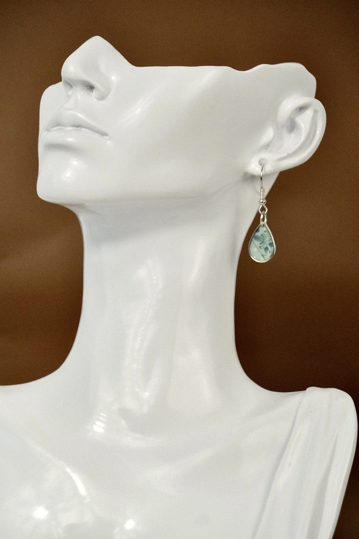 Sea Foam Floral Resin Earrings