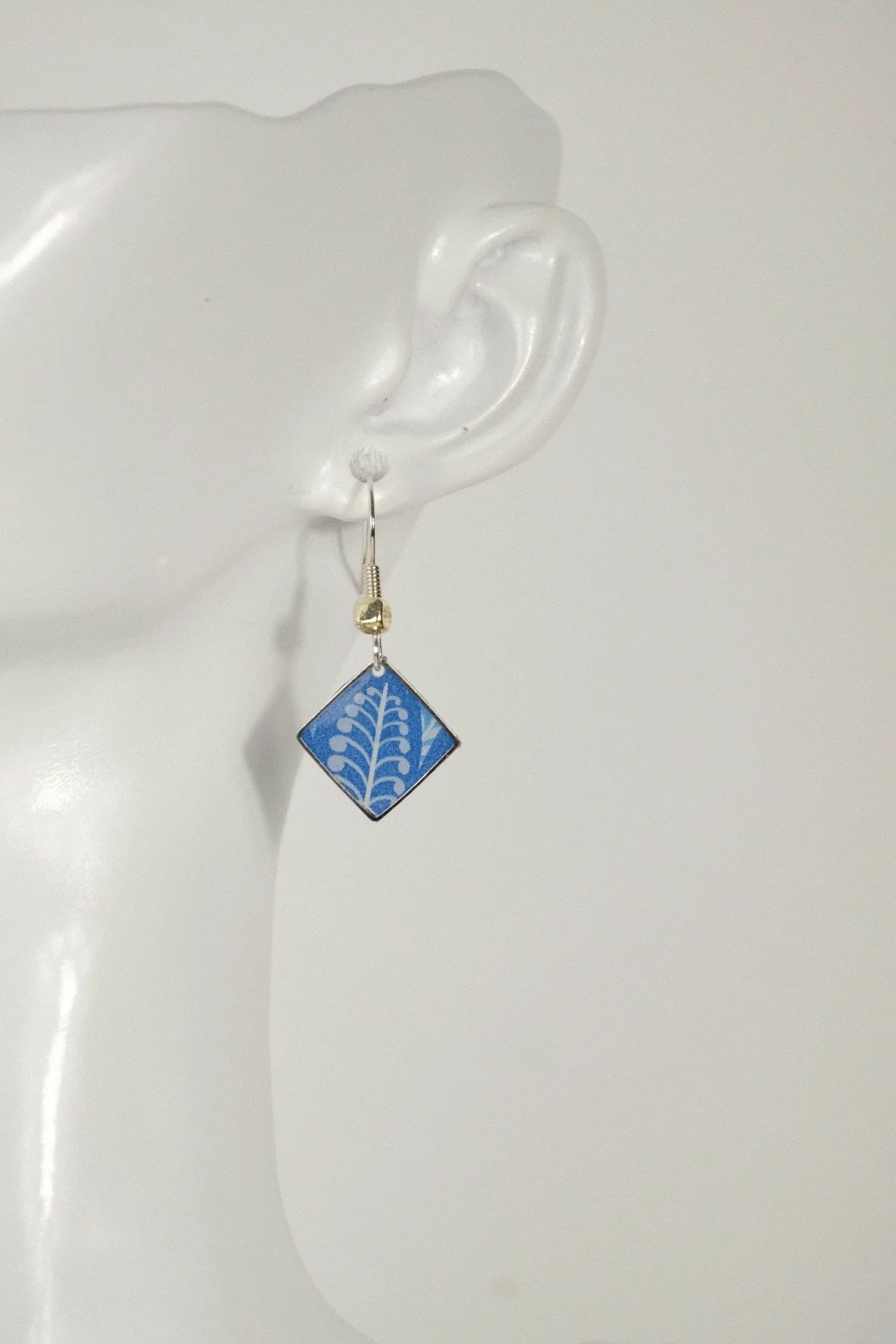Blue Mandala Resin Earrings