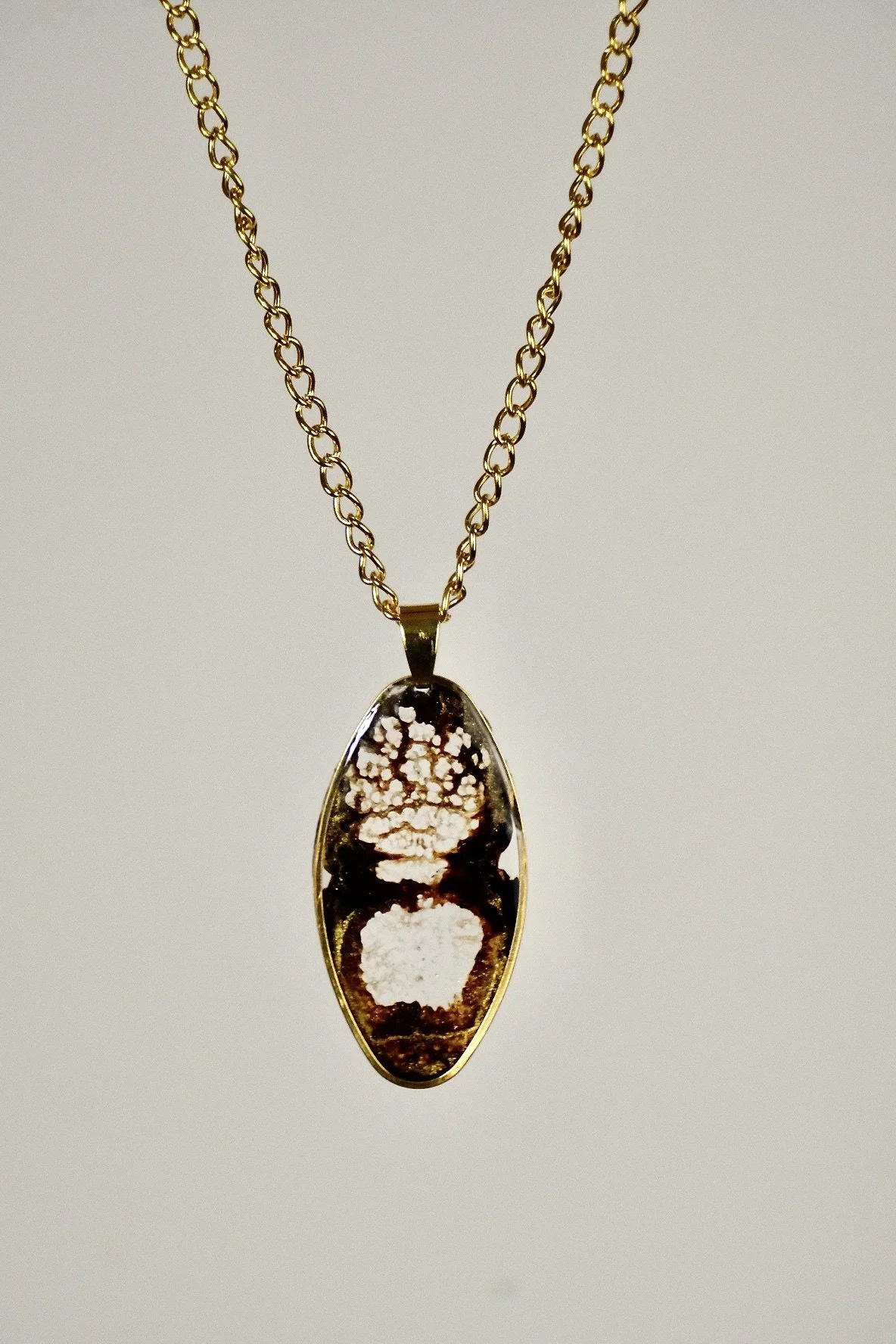 Oval Earth Resin Necklace