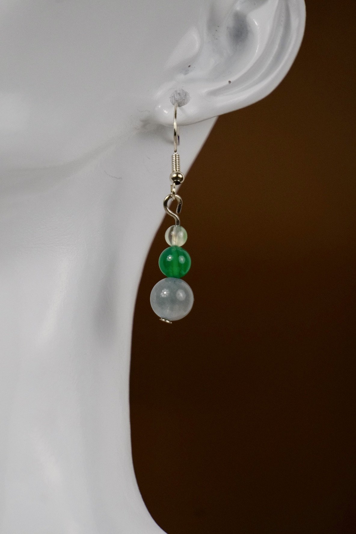 close up of the earrings