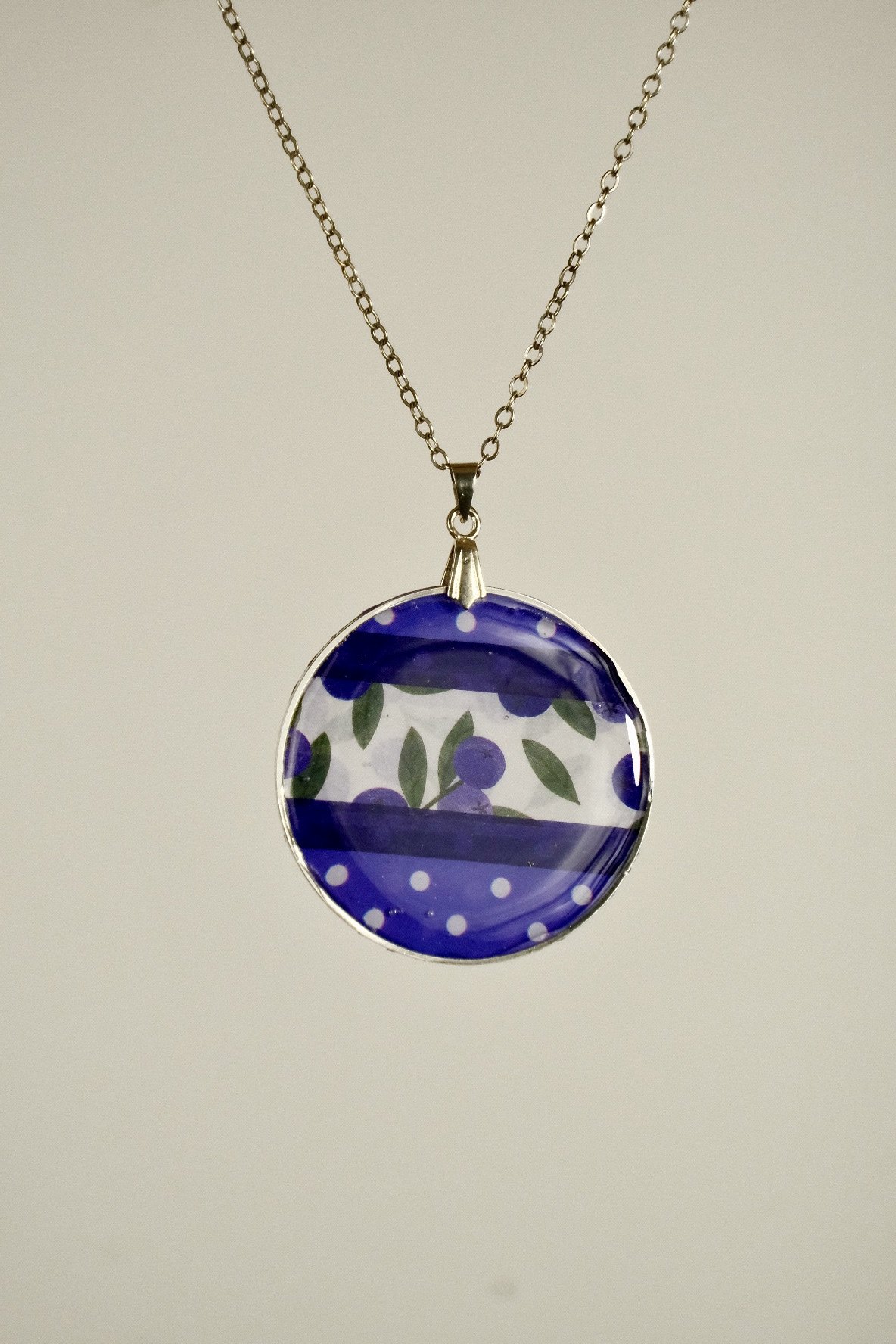 blueberry resin necklace