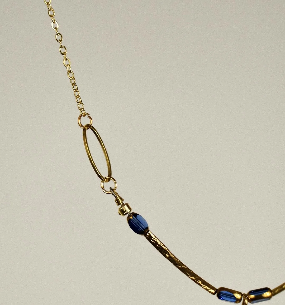 blue and gold resin choker