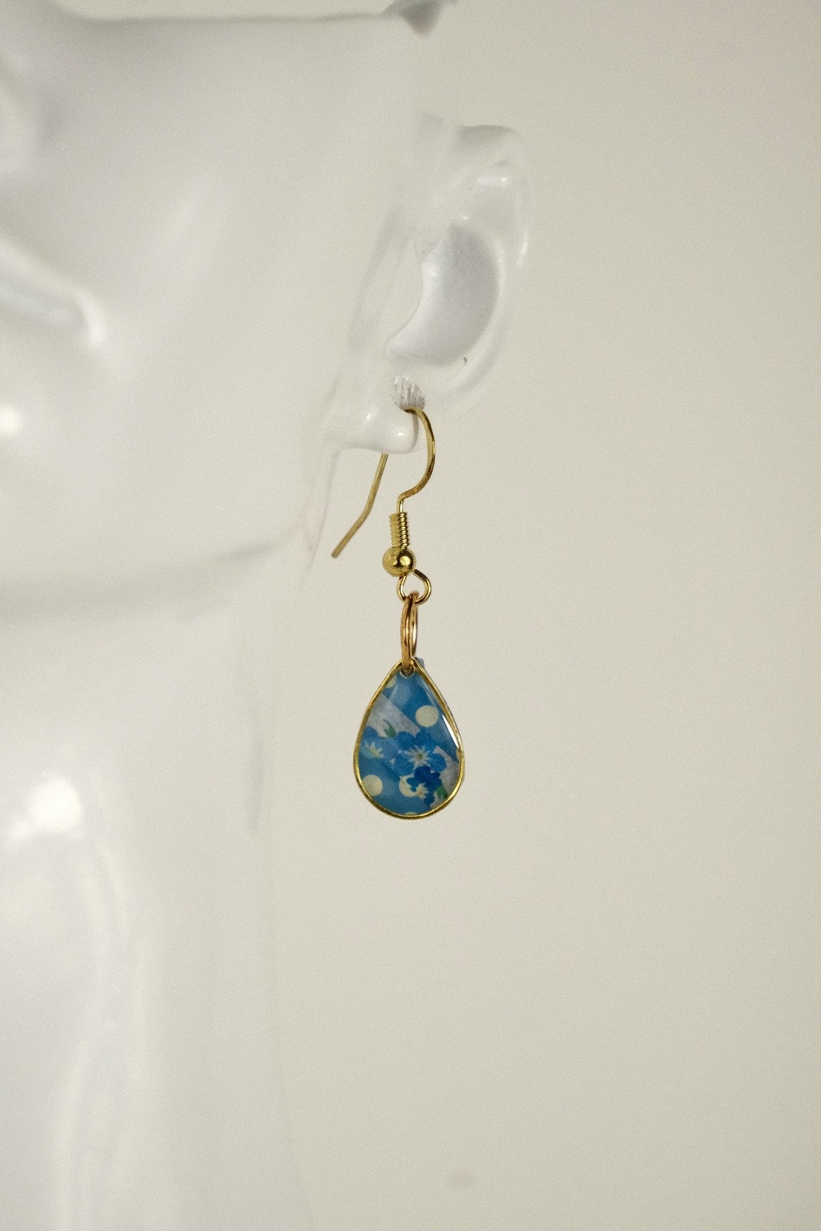 dual blue resin earrings