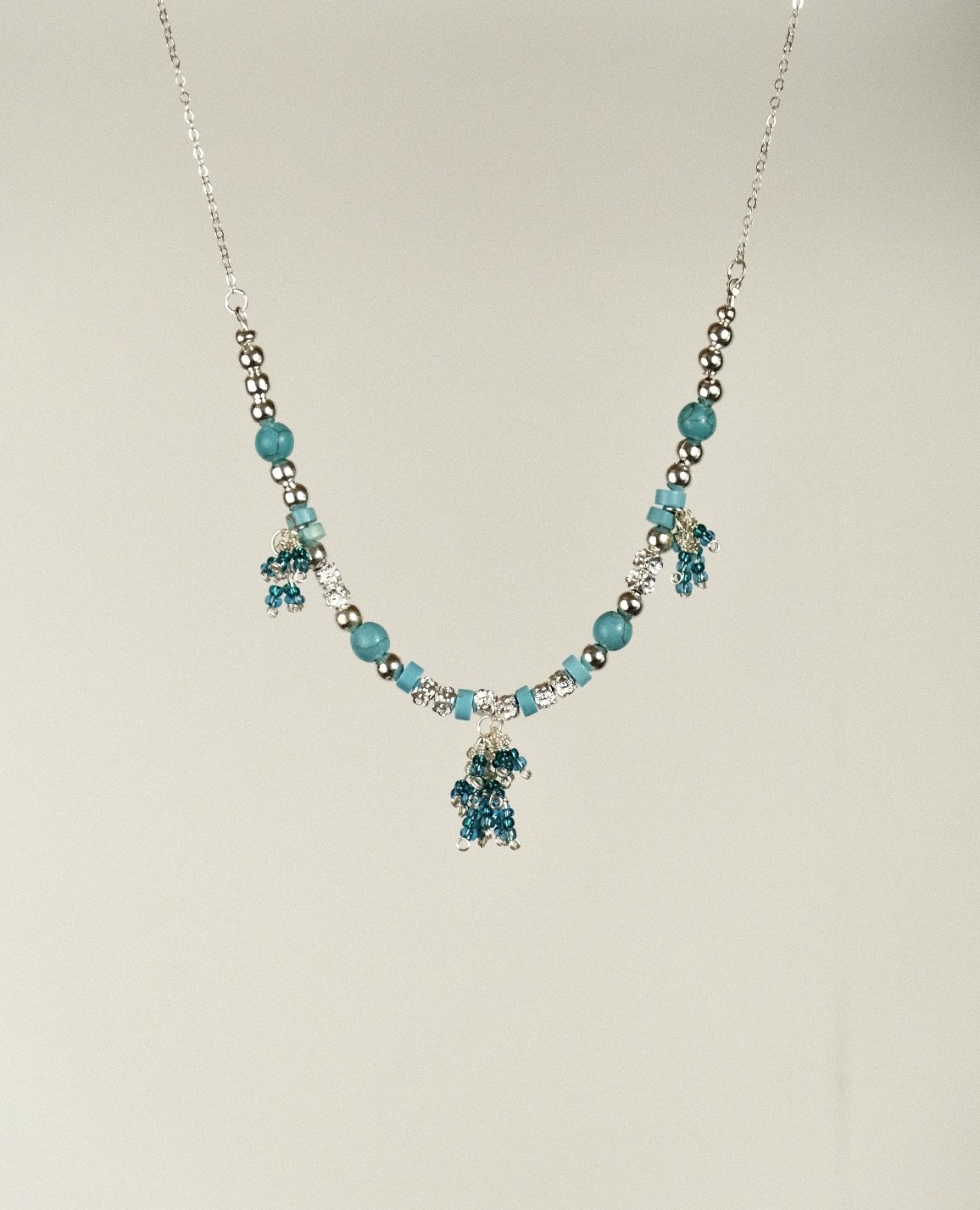 turquoise cluster choker