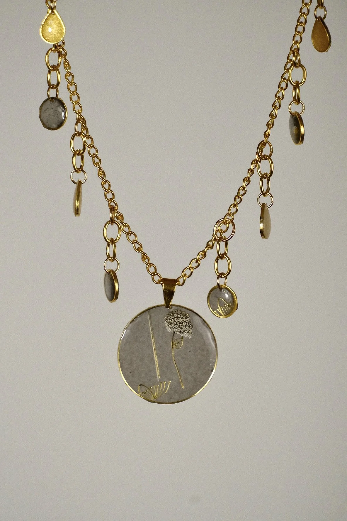 Dandelion Resin Necklace