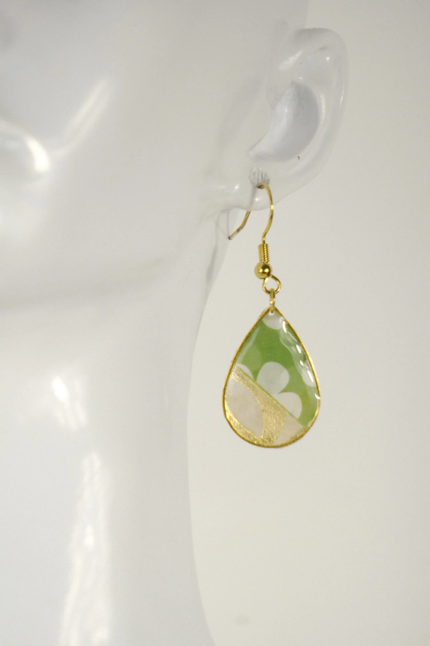 Emerald Flower Resin Earrings