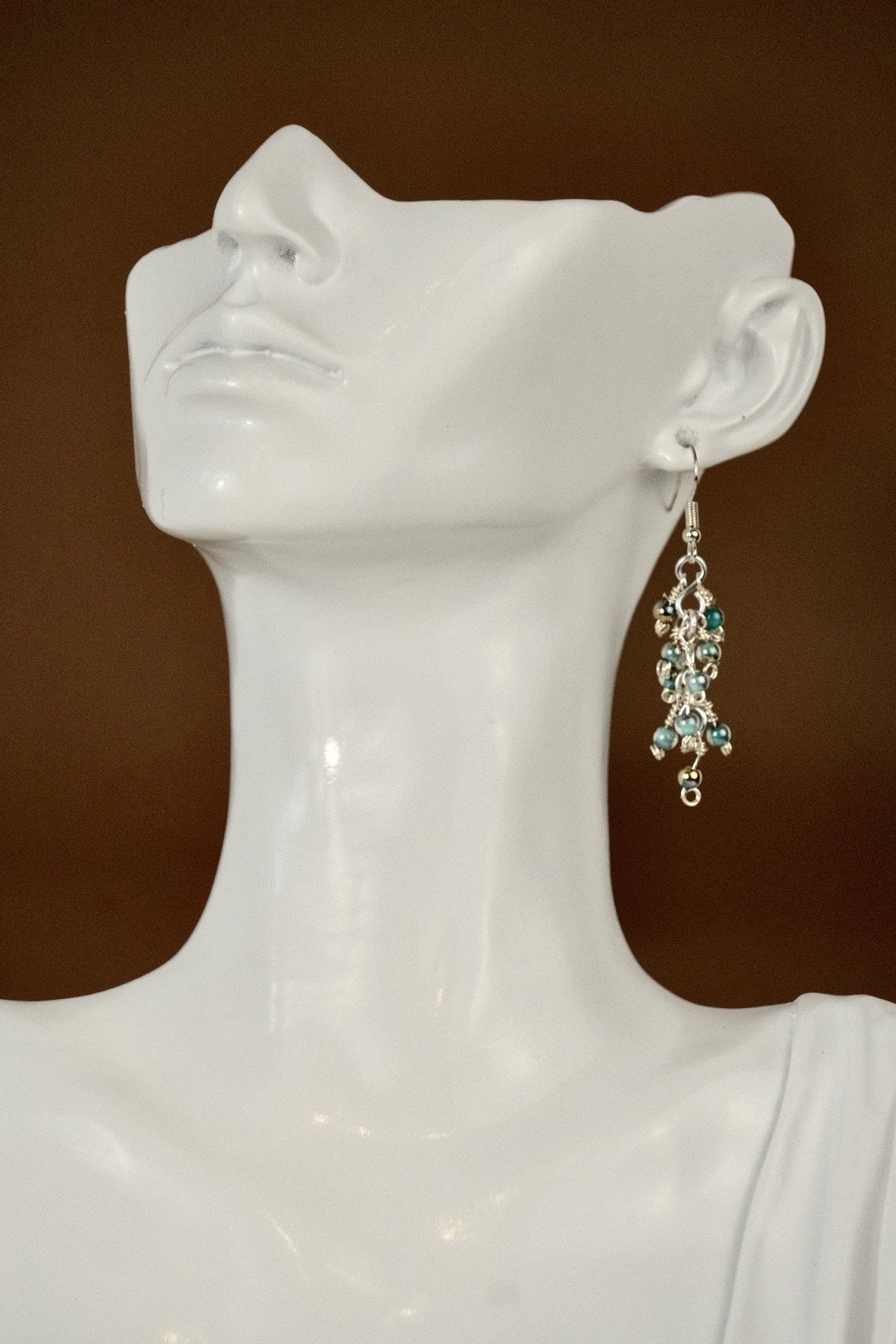 turquoise cluster earrings
