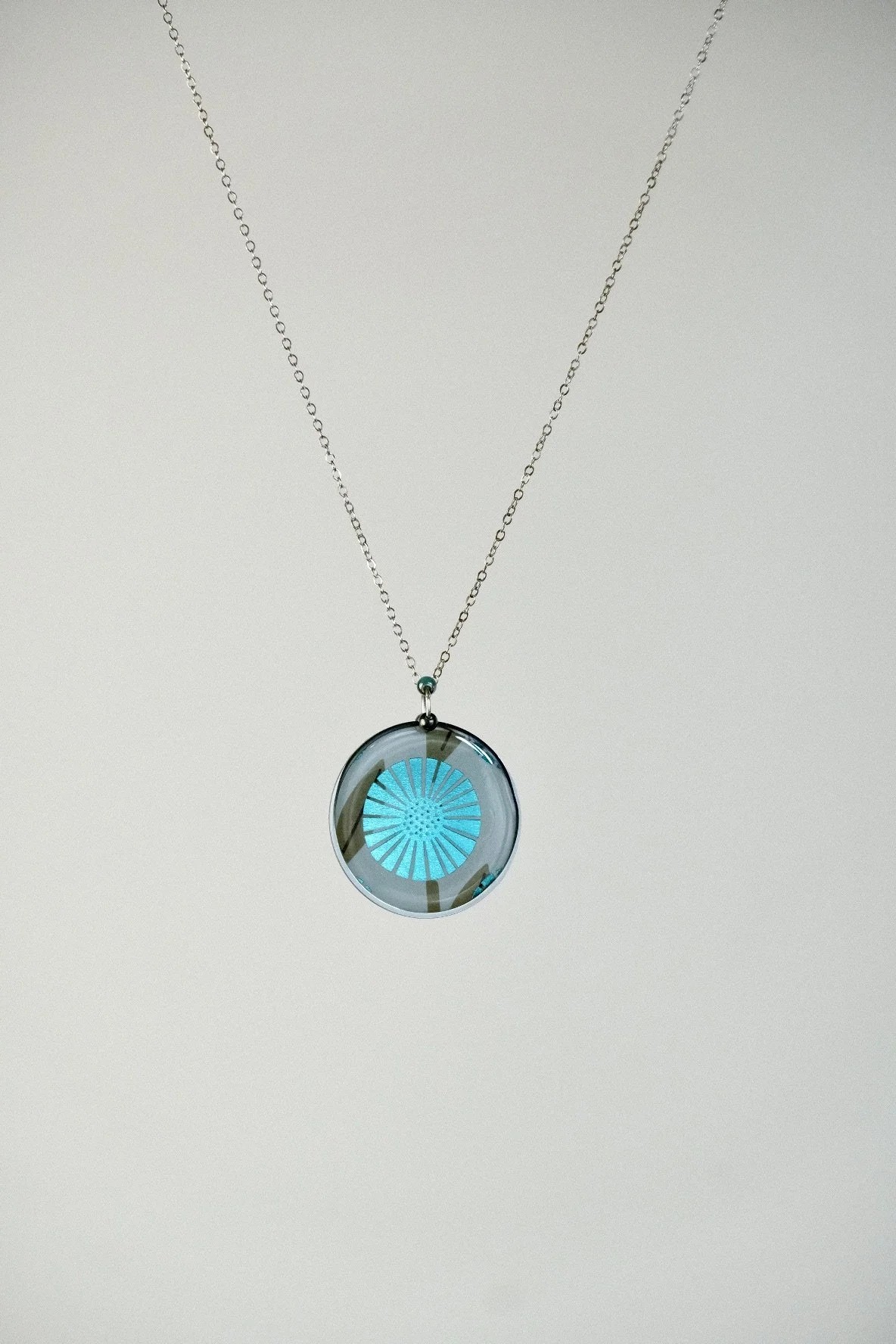 Turquoise Flower Resin Necklace