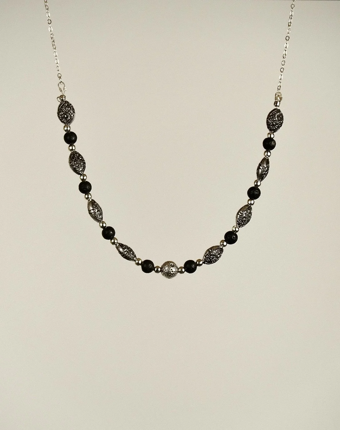 Hand made Volcanic Bead Choker