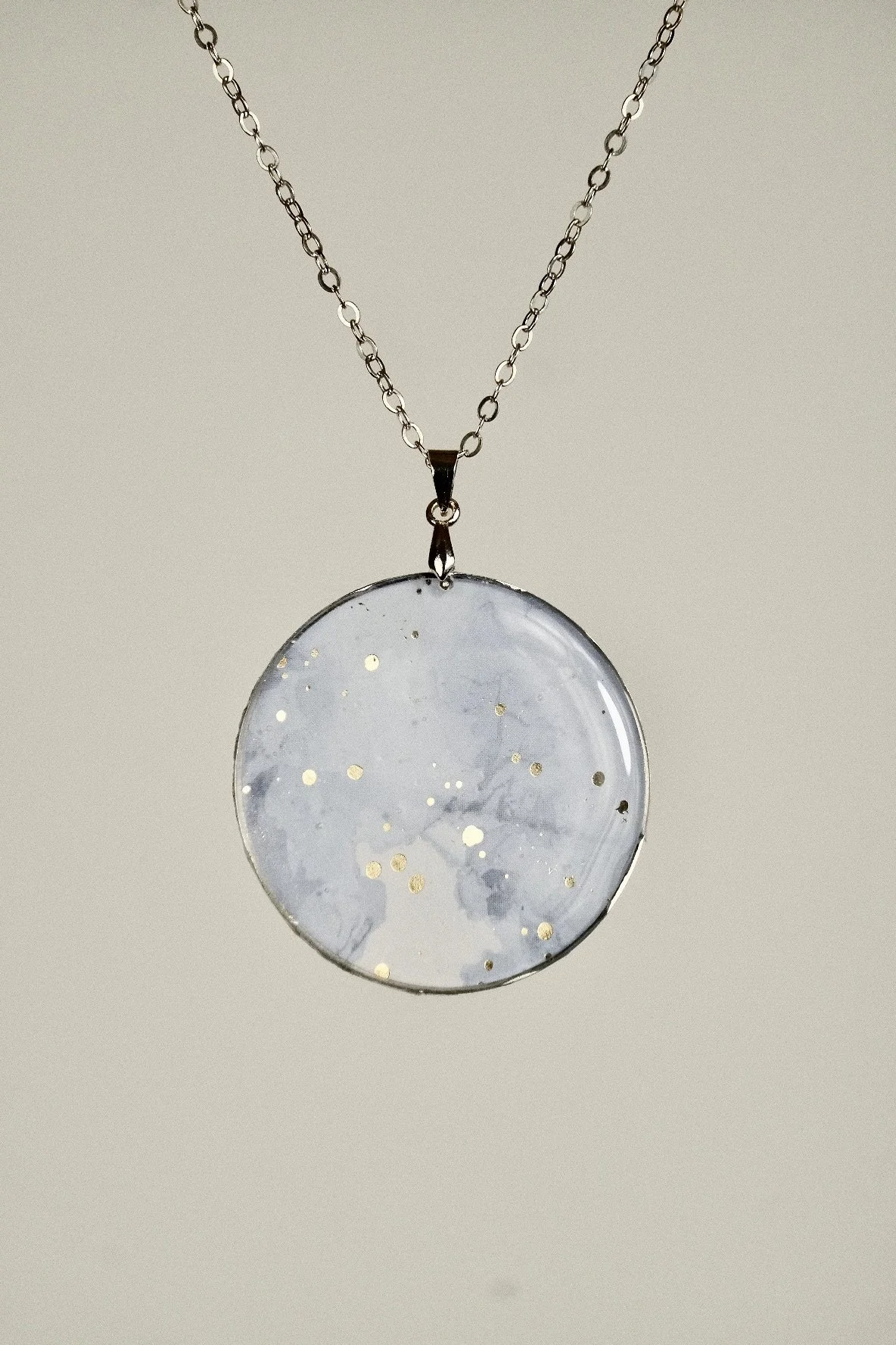 Light Blue Pastel Resin Necklace