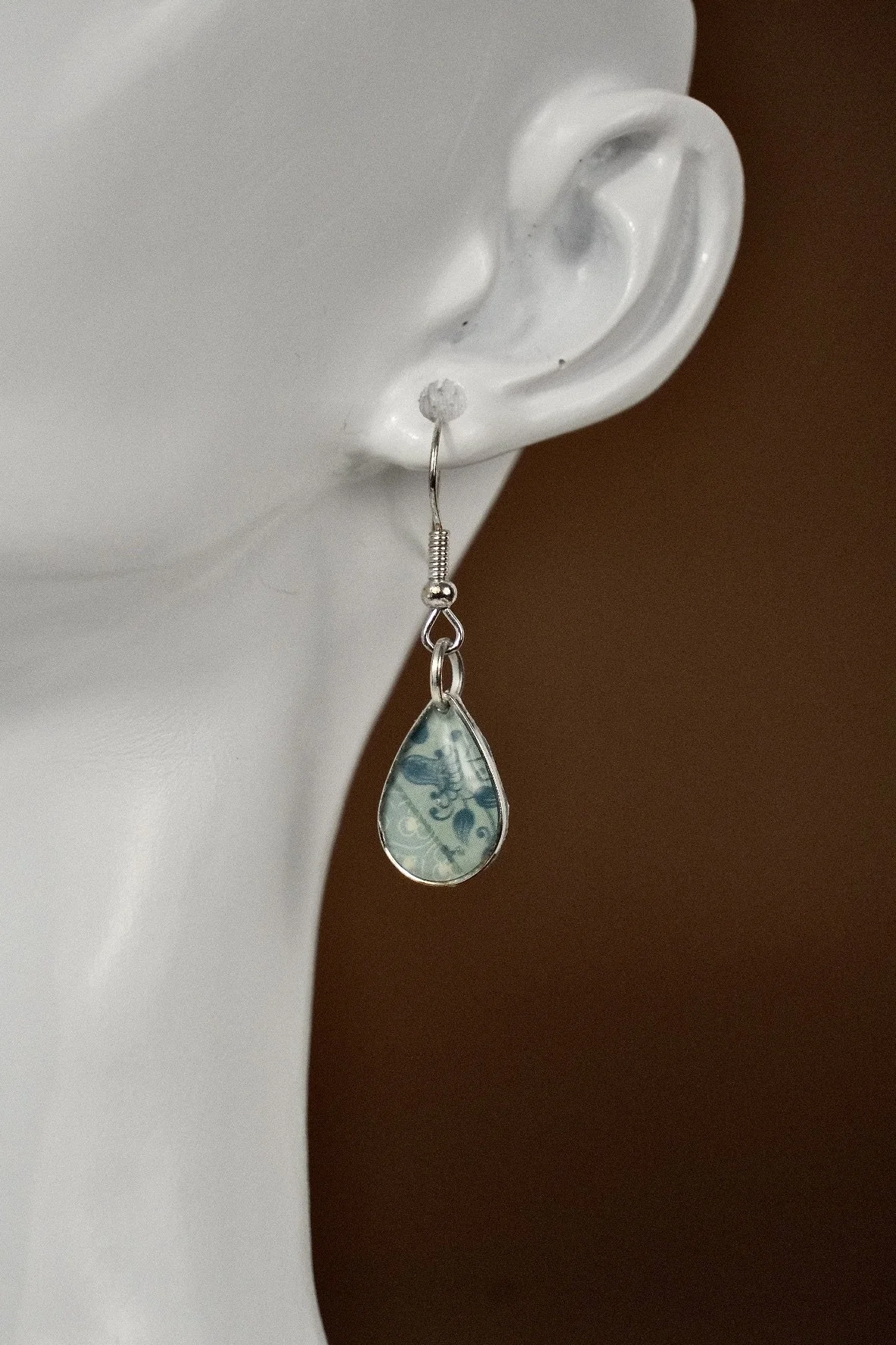 Sea Foam Floral Resin Earrings