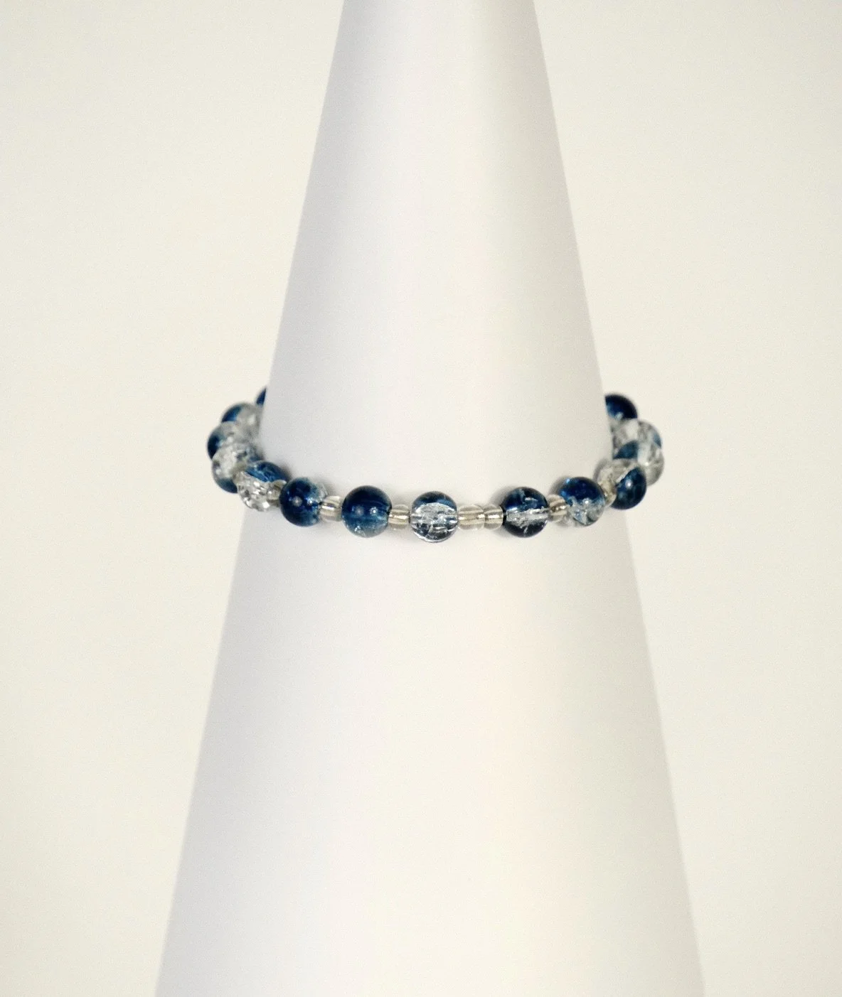 Blue Glass Bead Bracelet