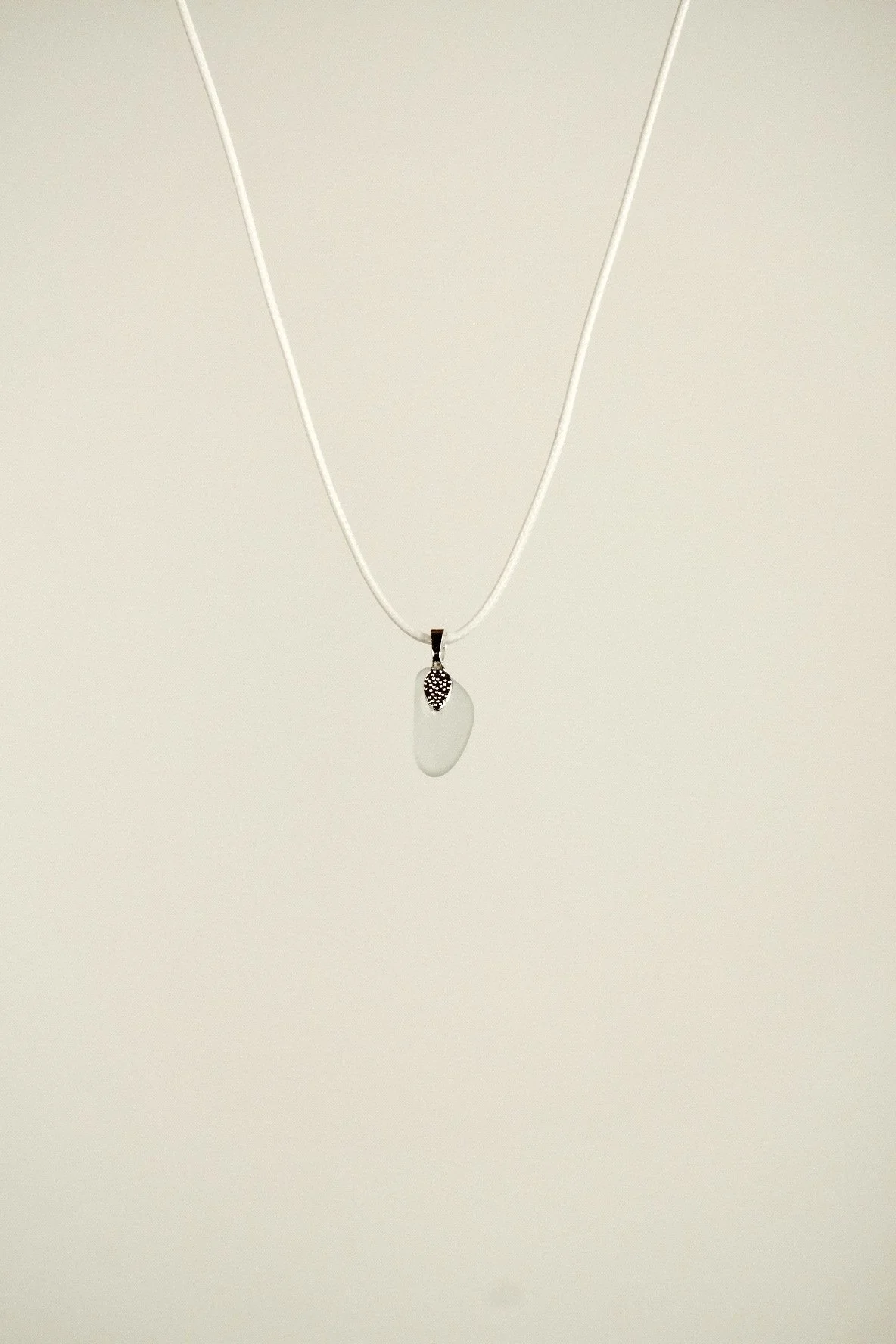 indigo roc white sea glass necklace