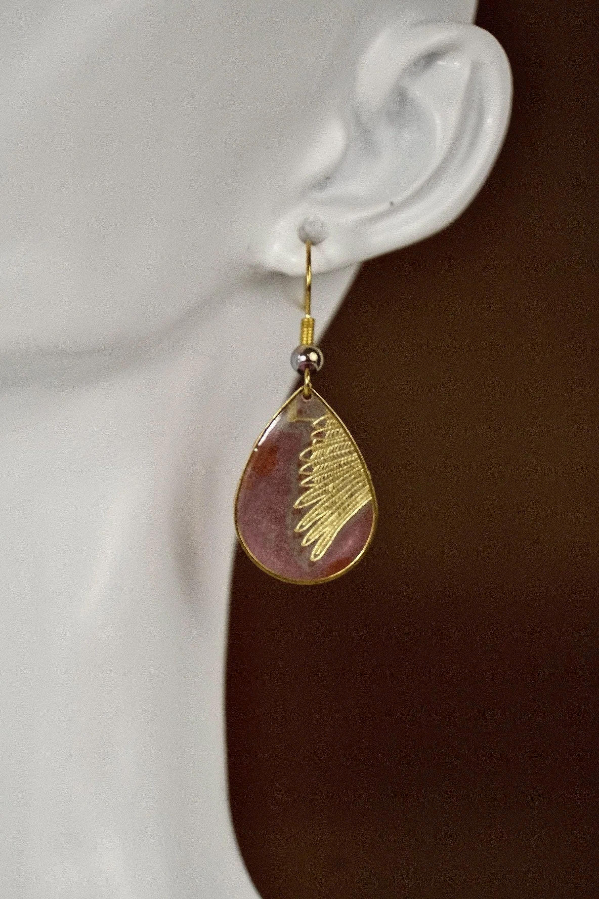 wings red resin earrings
