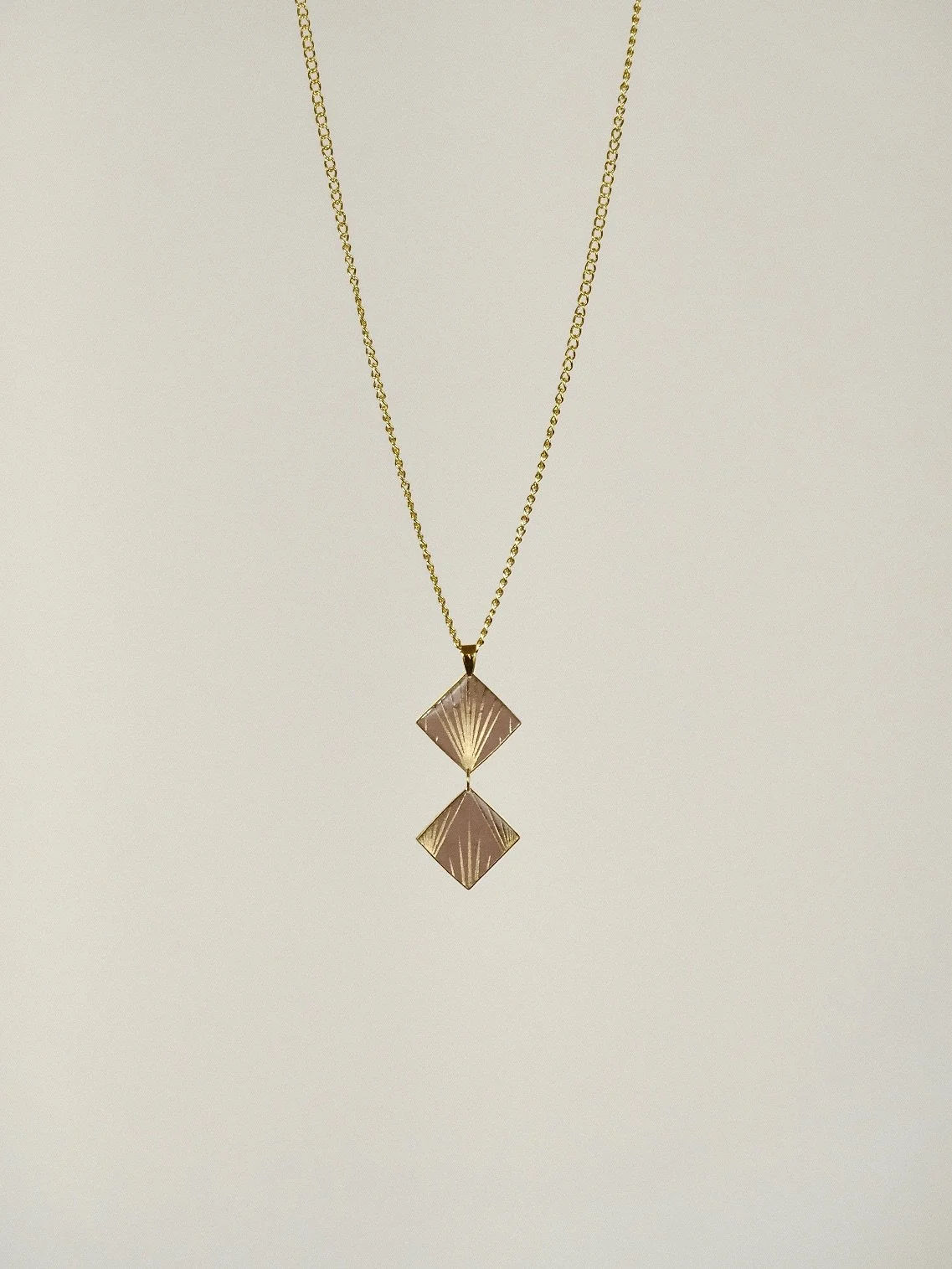 Square Earth Resin Necklace