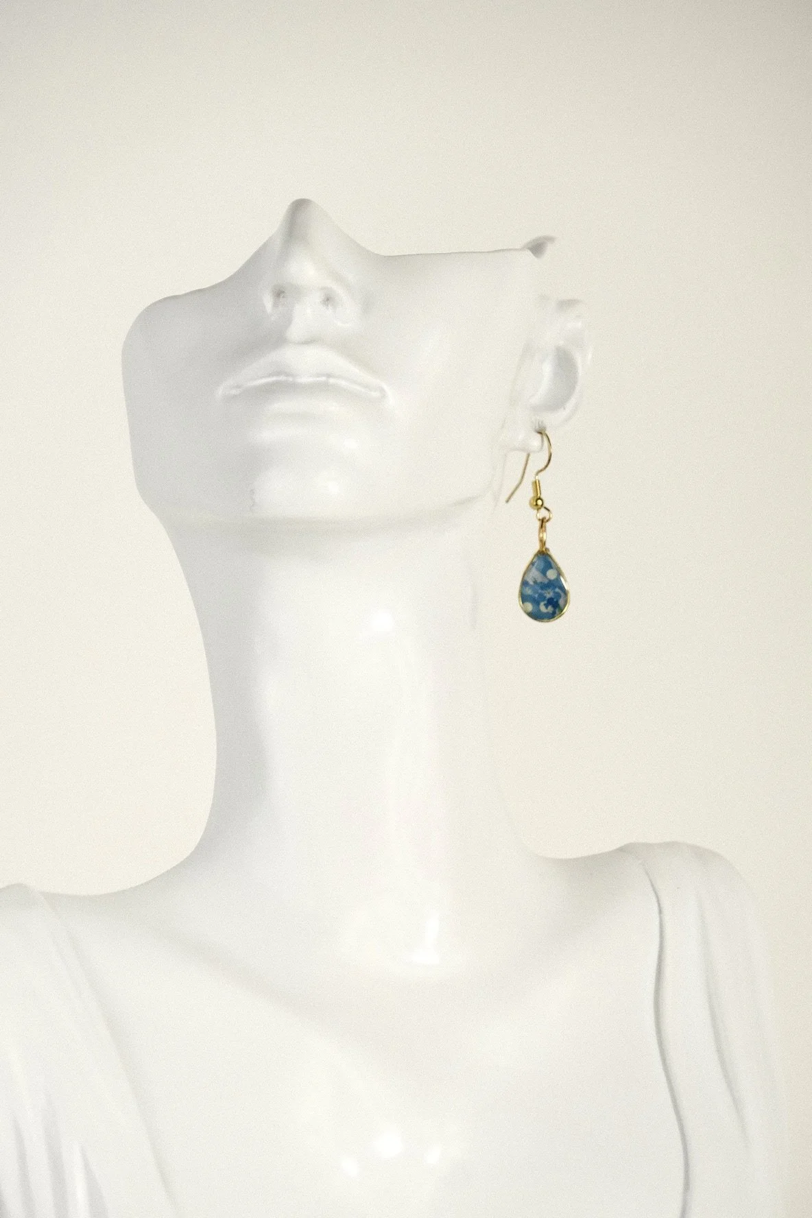 dual blue resin earrings