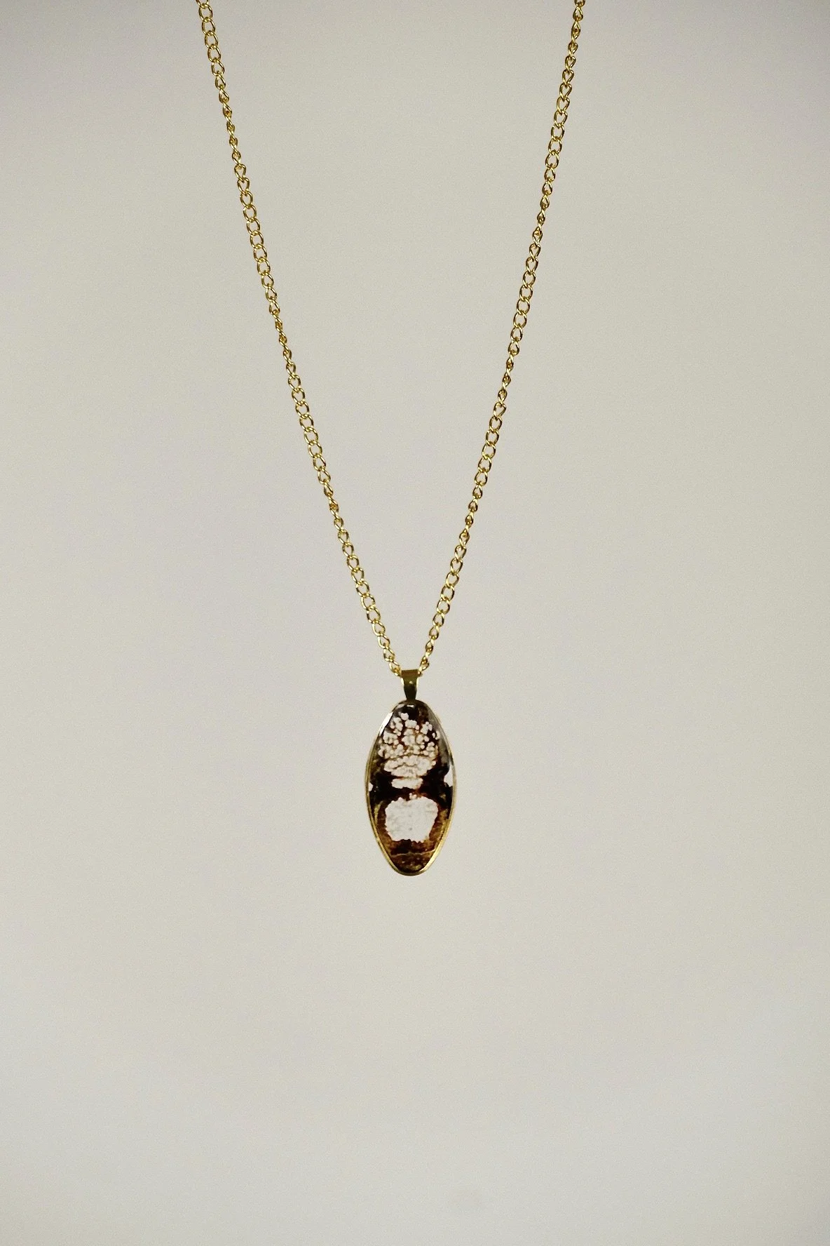 Oval Earth Resin Necklace