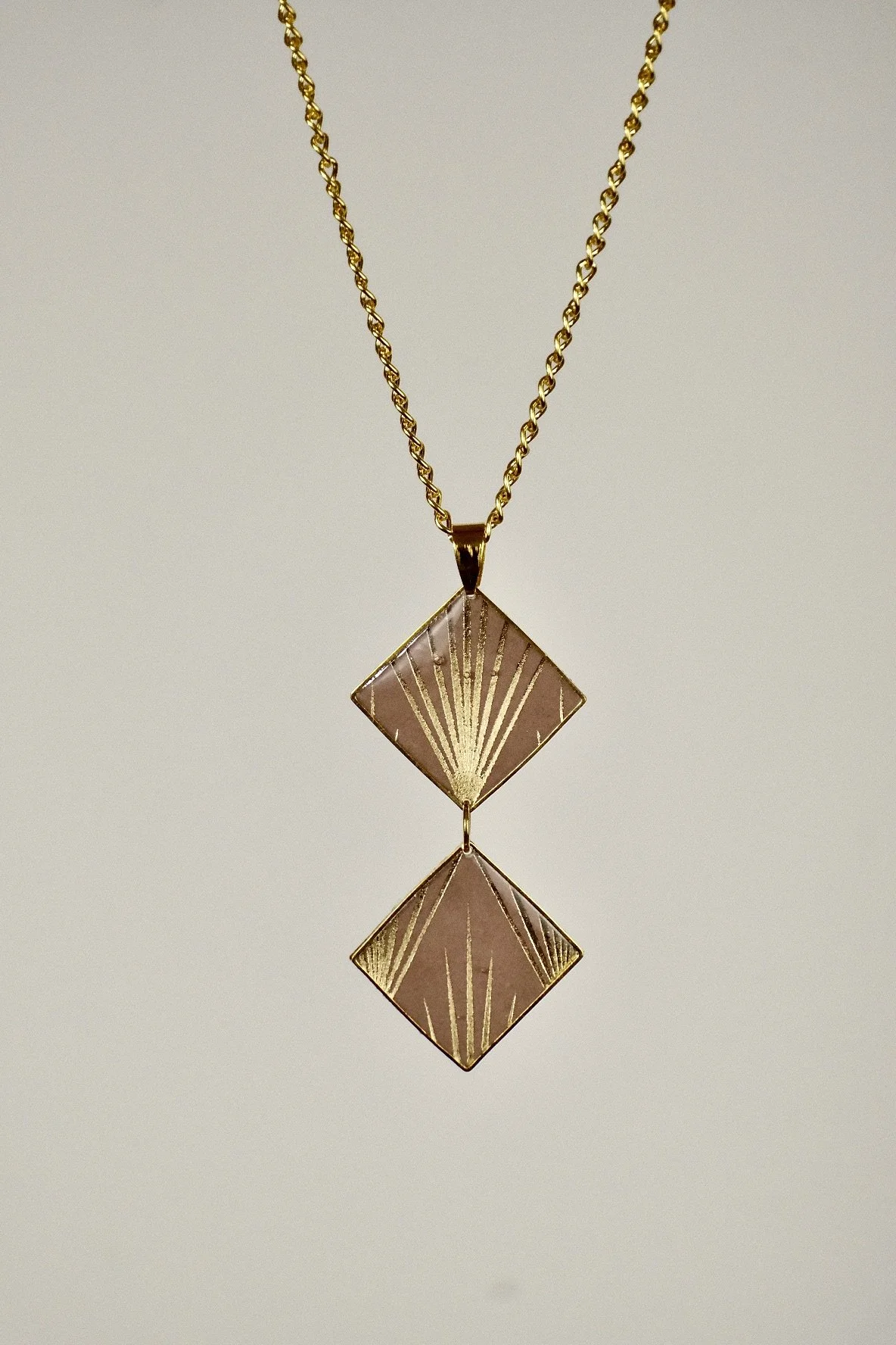Square Earth Resin Necklace