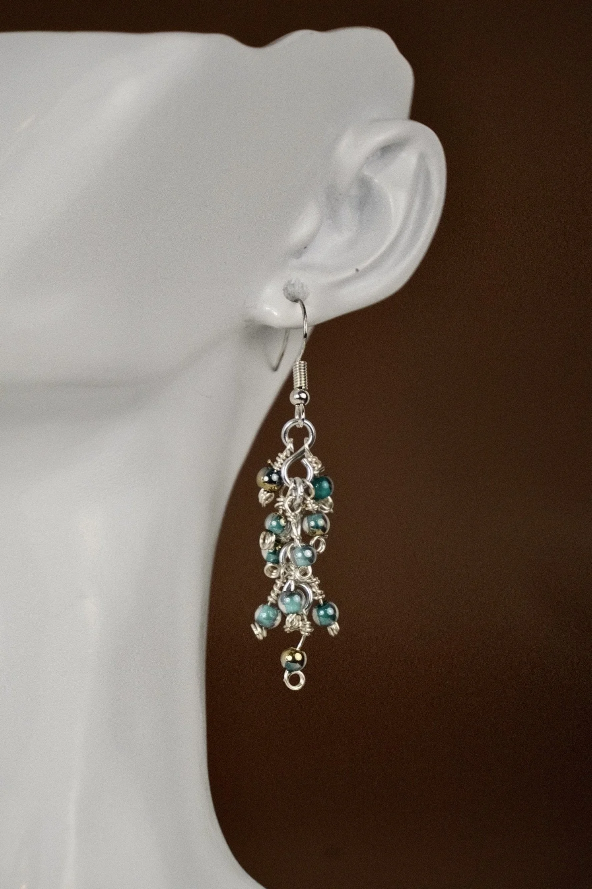 turquoise cluster earrings