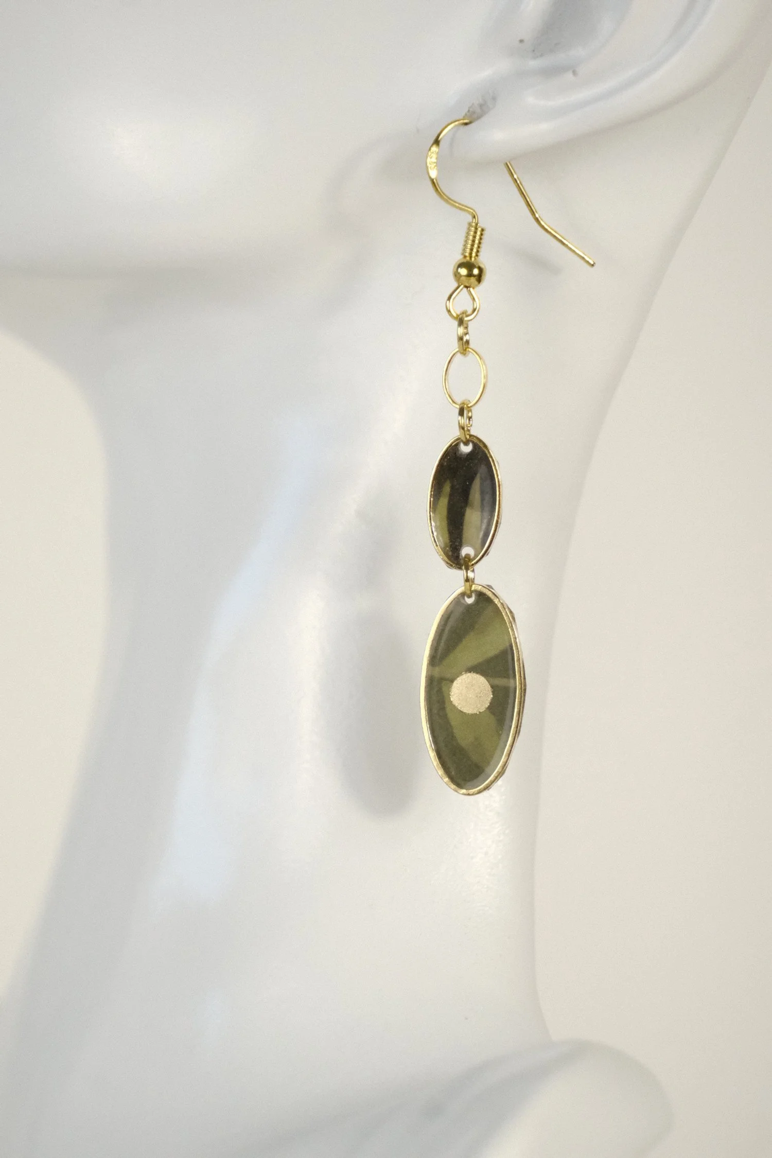 Emerald Oval Resin Earrings