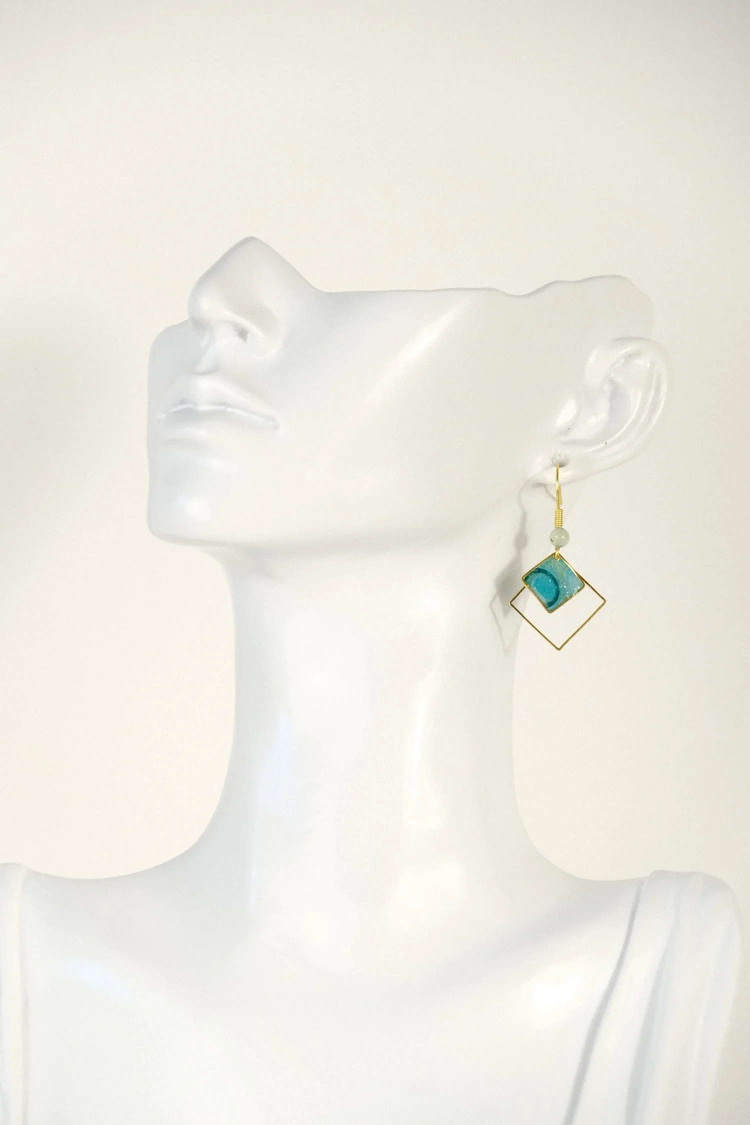 Emerald Skies Resin Earrings