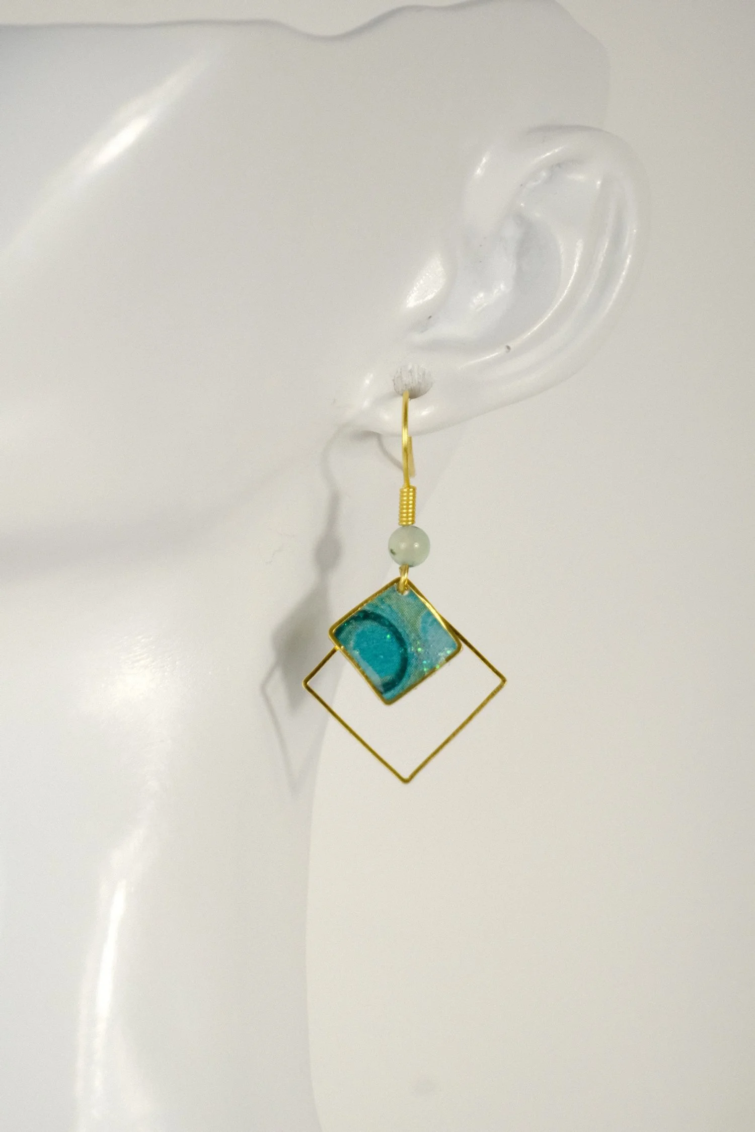 Emerald Skies Resin Earrings