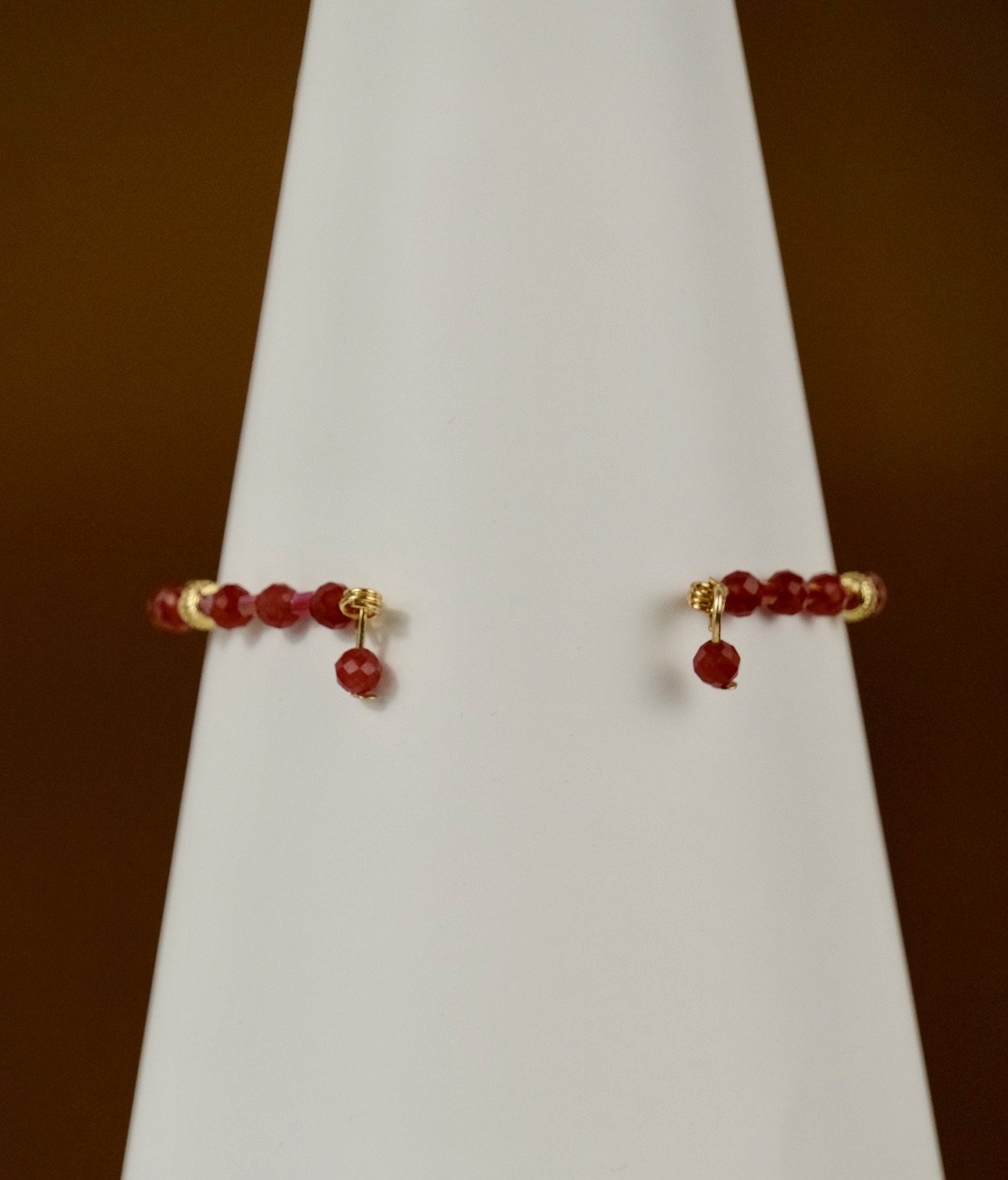 back view of the open red berry bracelet