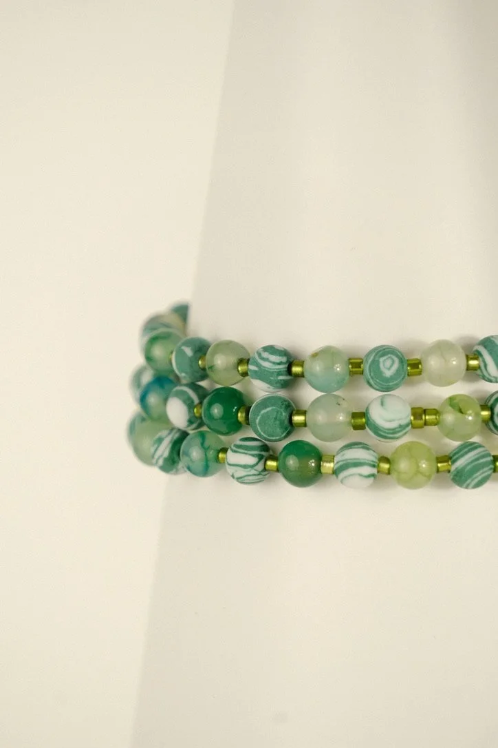 Emerald Beaded Bangle