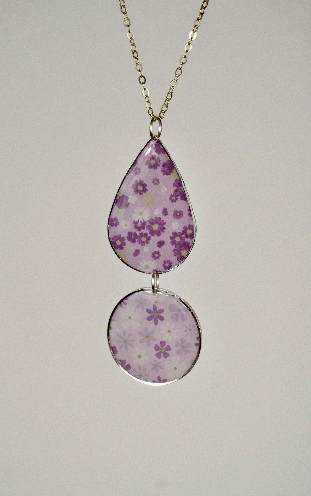 Indigo Flower Resin Necklace