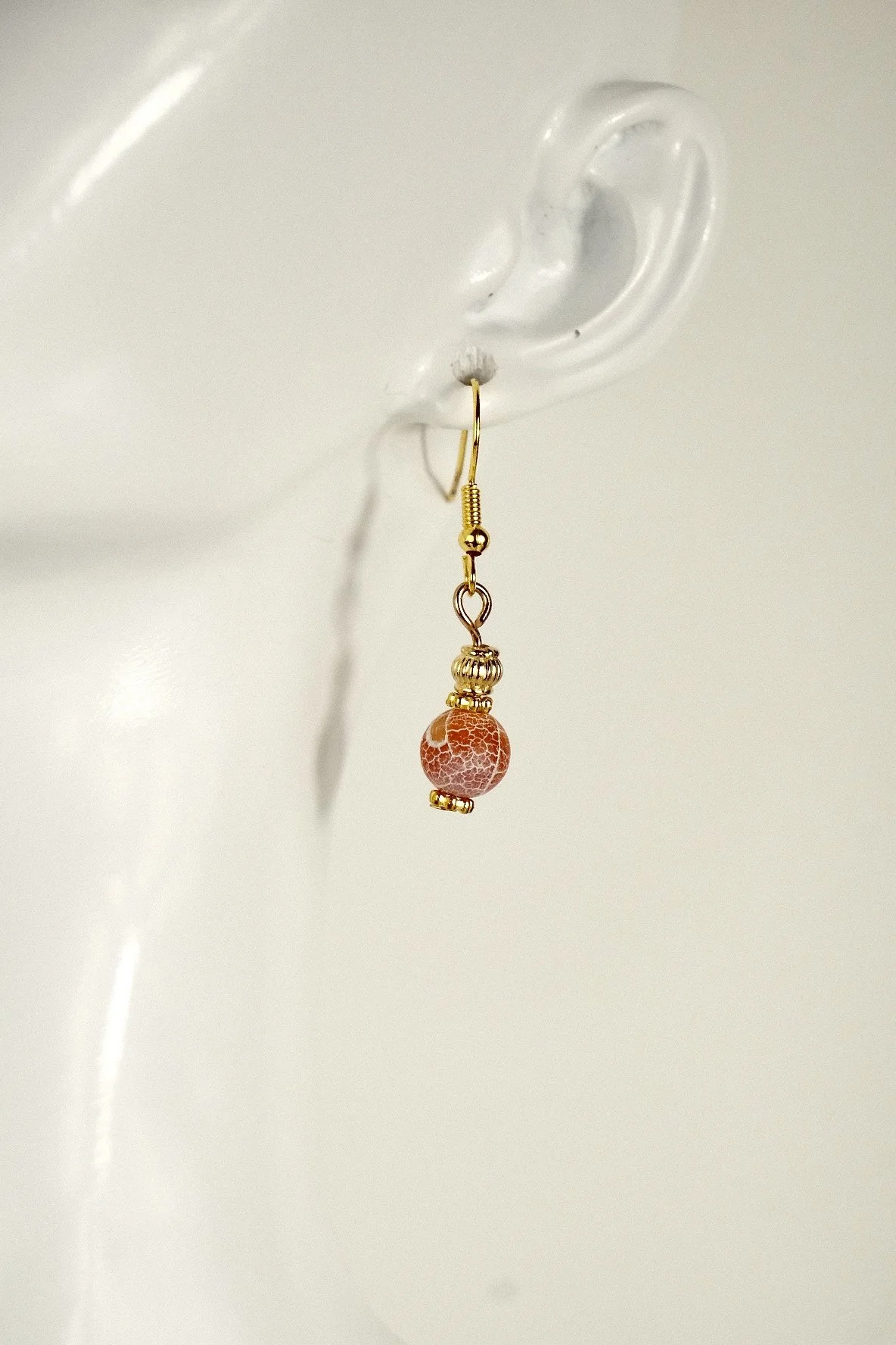 indigo roc frosted red earrings