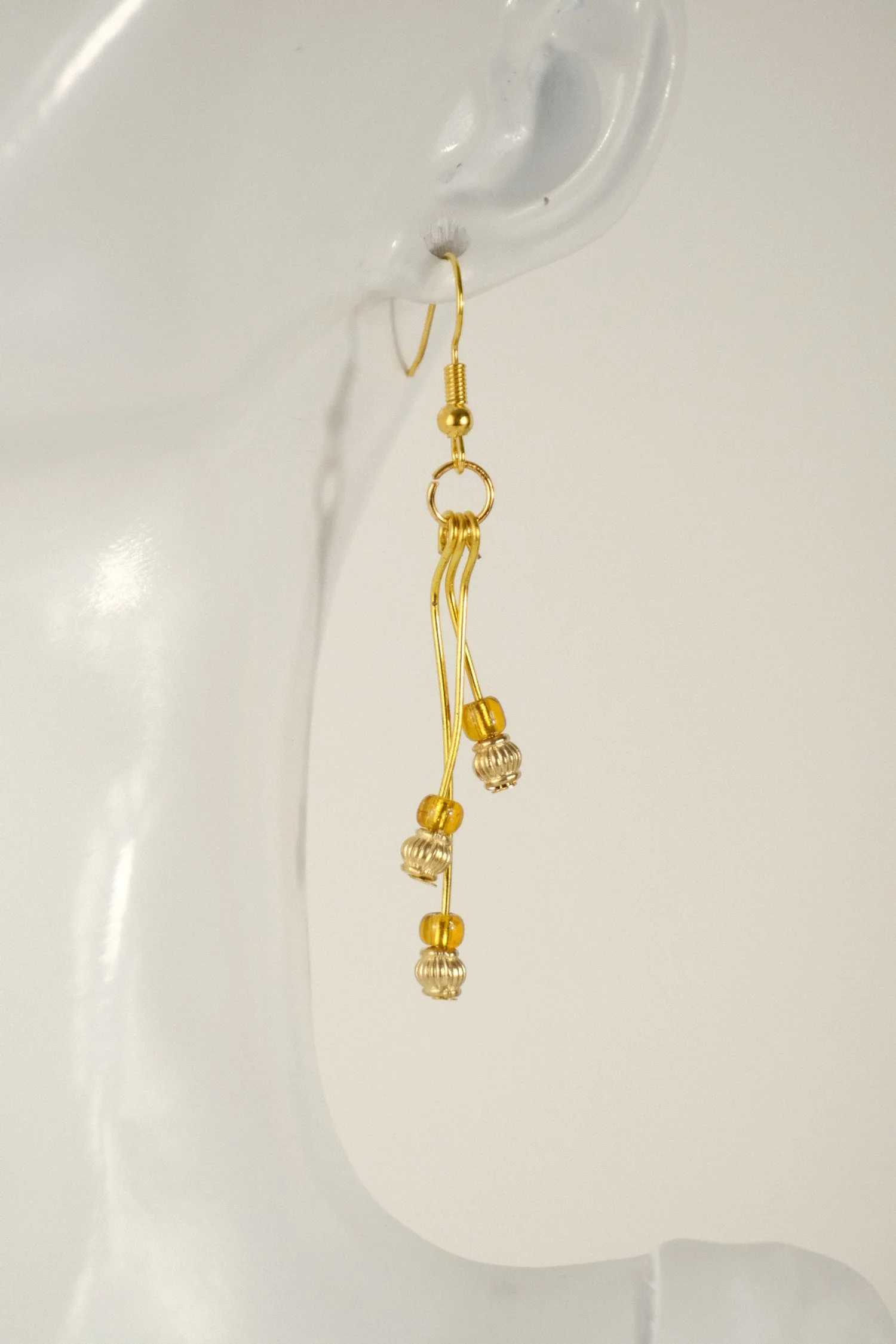 Gold Stem Earrings