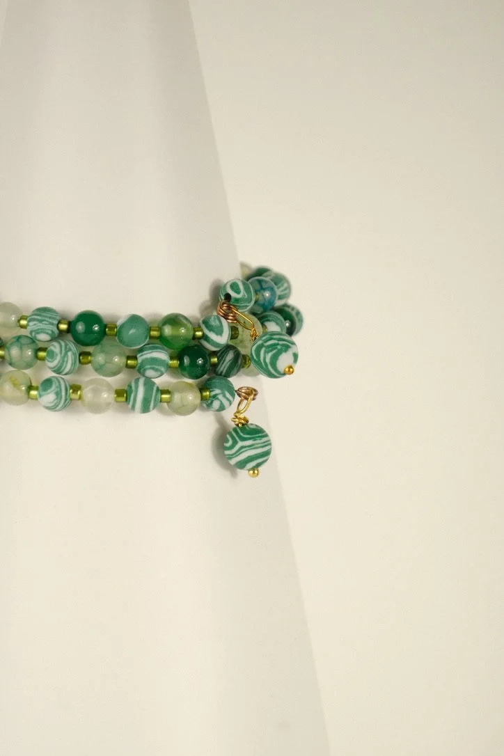 Emerald Beaded Bangle