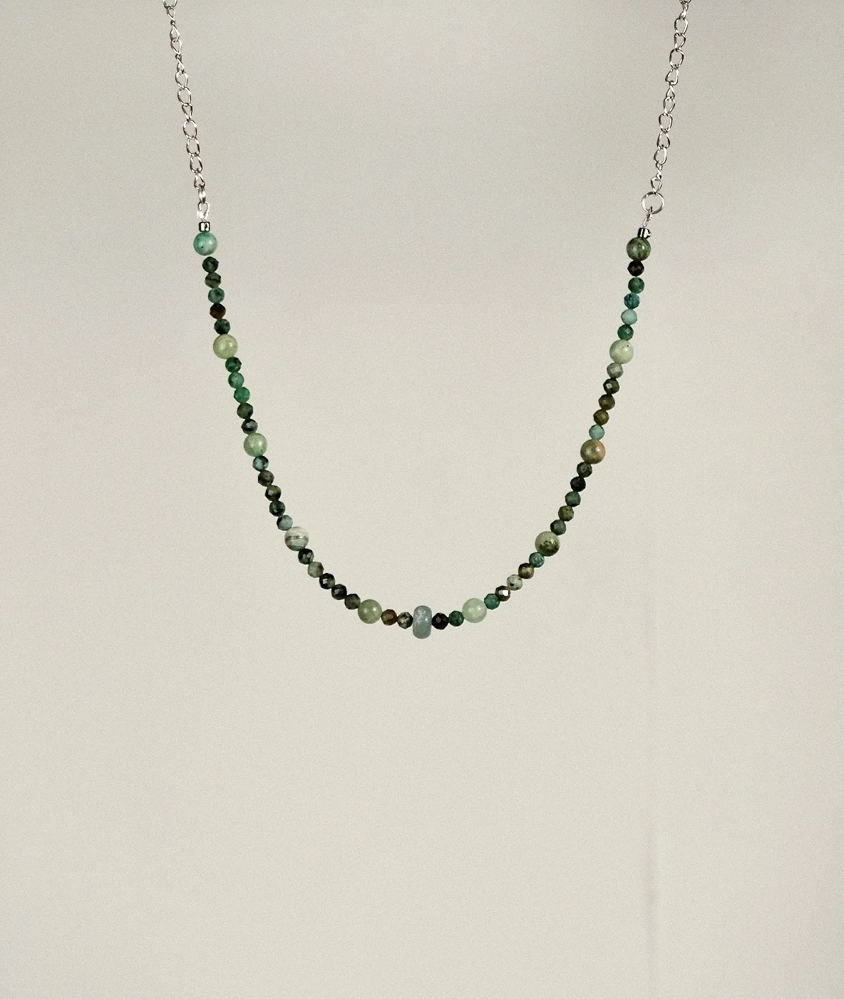 Sea Foam Faceted Bead Choker