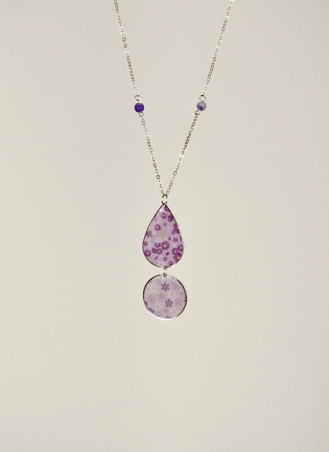 Indigo Flower Resin Necklace