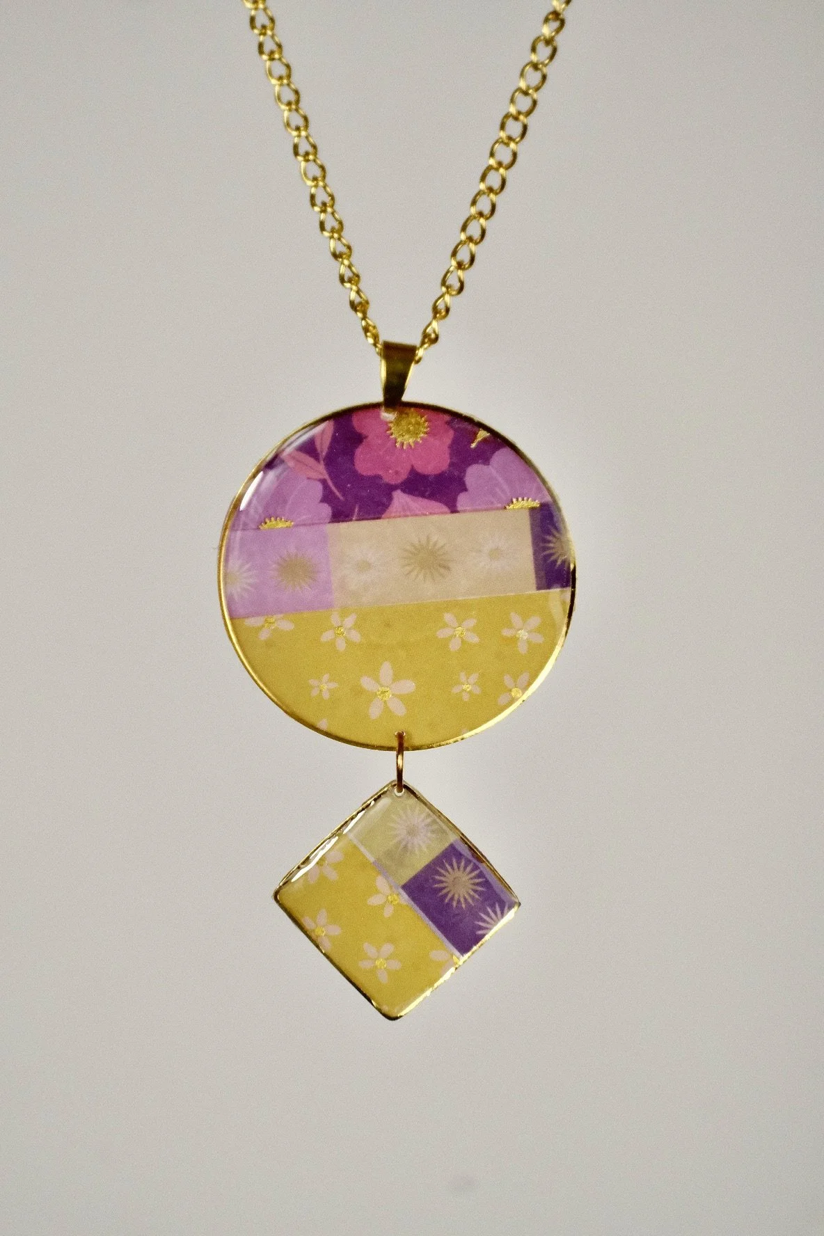 Indigo Circle Resin Necklace