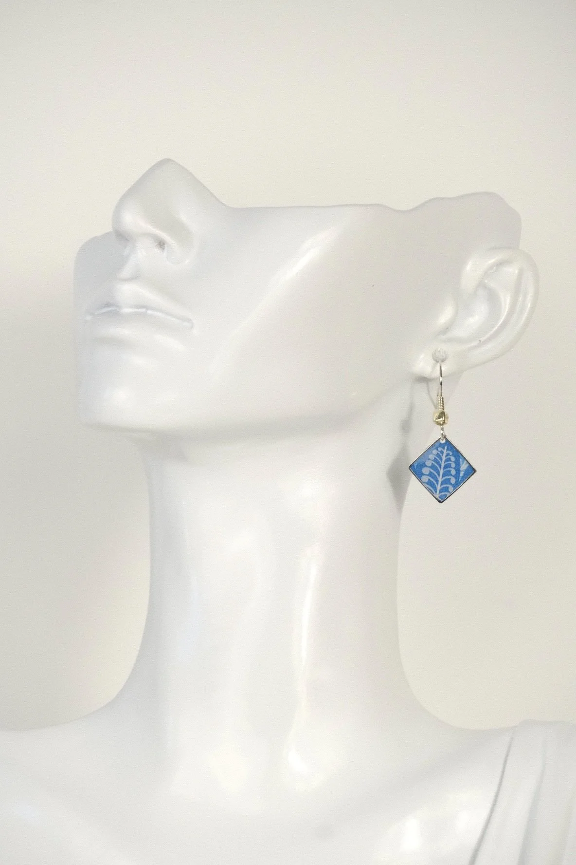 Blue Mandala Resin Earrings