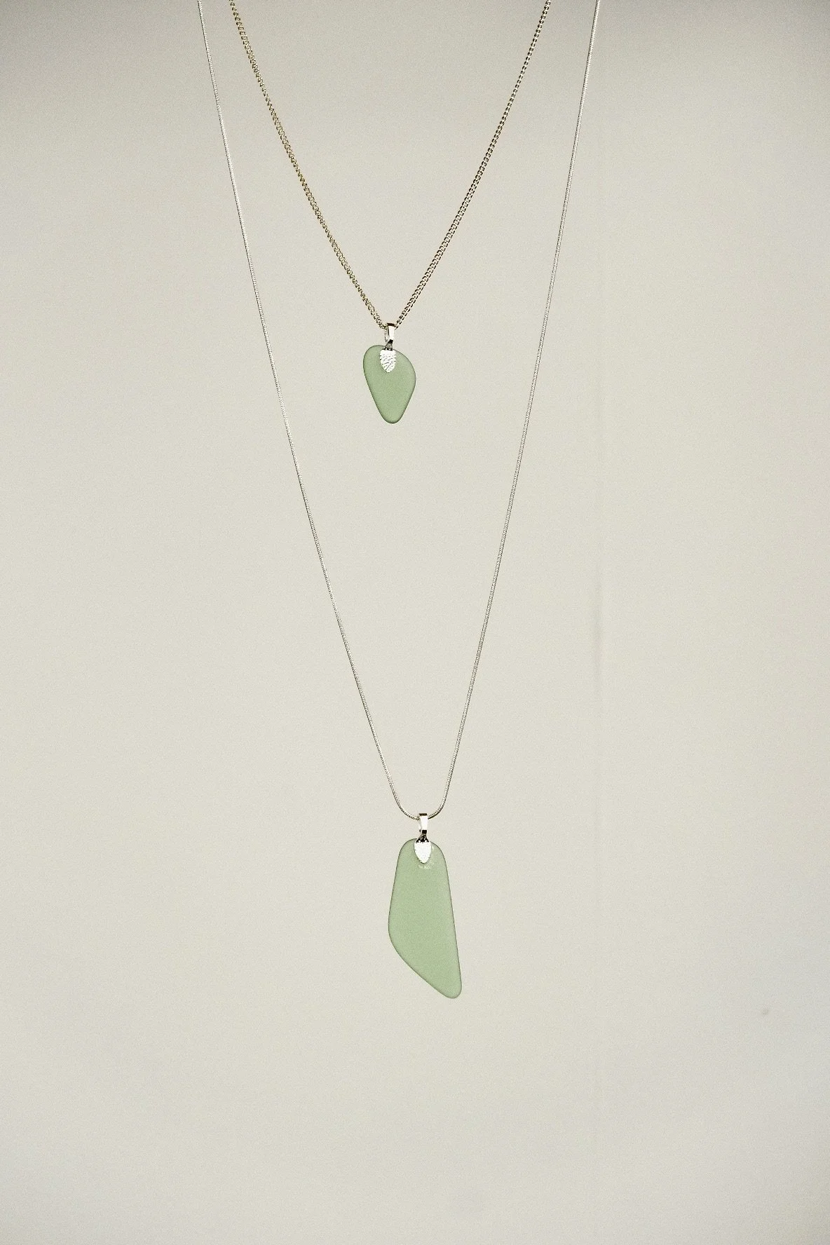 Double Chained Sea Glass Necklace
