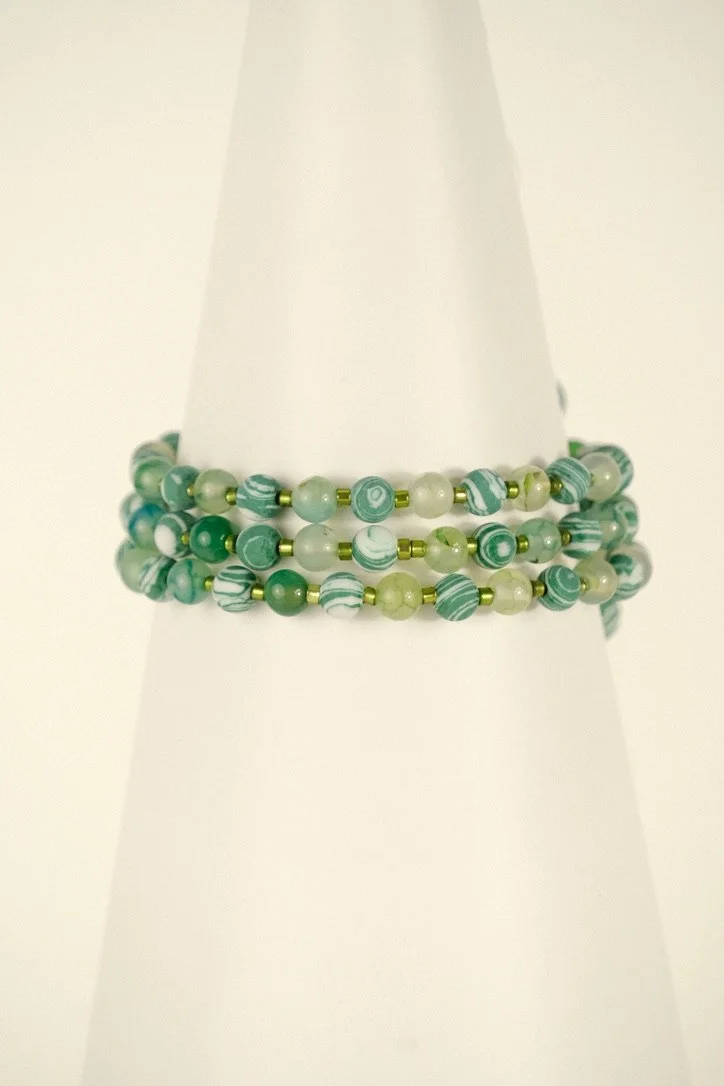 Emerald Beaded Bangle