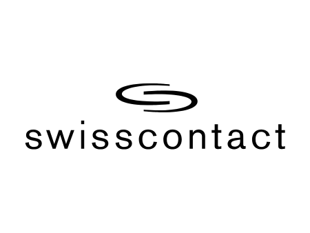 Swisscontact logo featuring a stylized 'S' and the company name