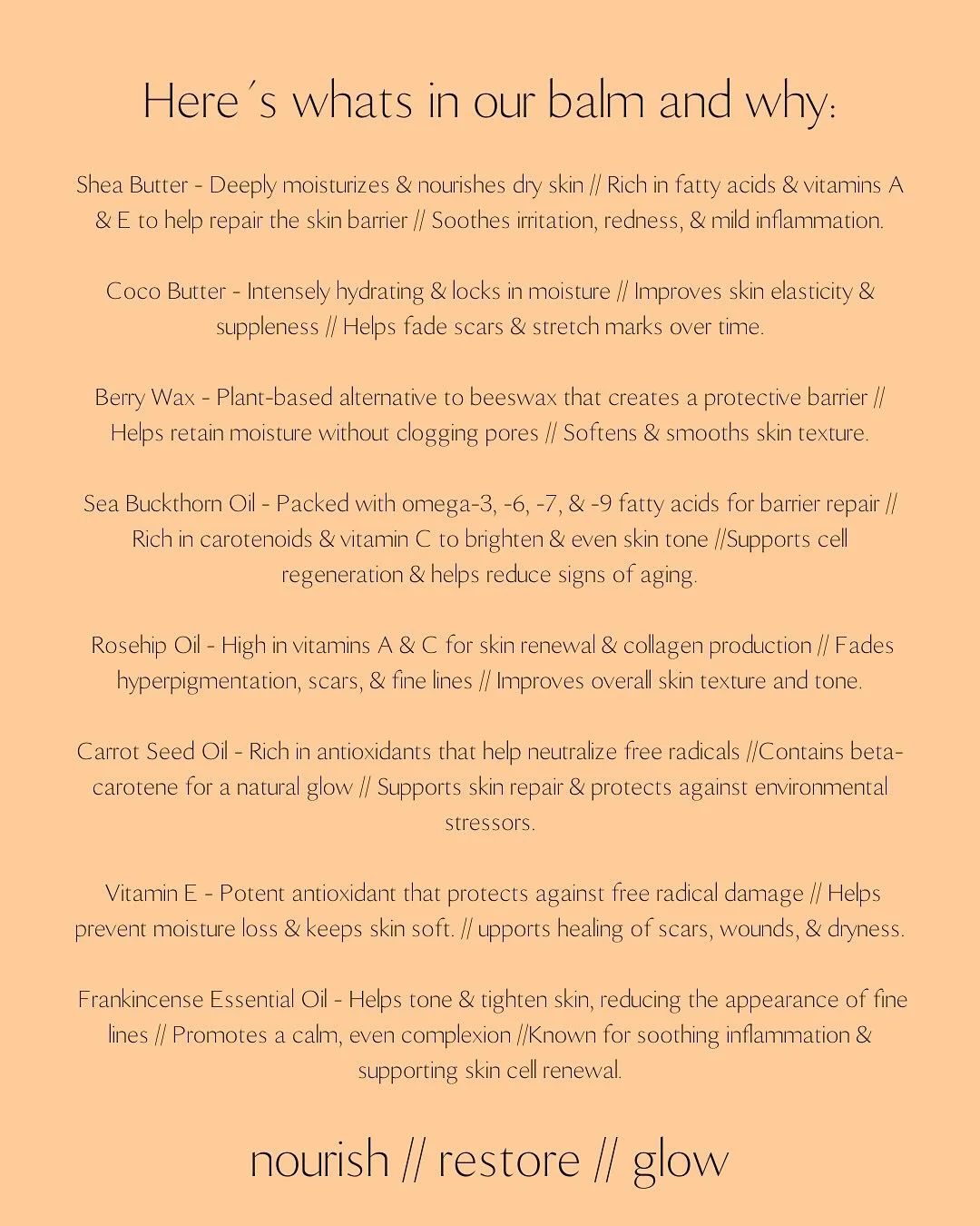 AT SUPERGLOW SKIN WE CARE ABOUT WHAT GOES ON YOUR SKIN. 

That&rsquo;s why we only use organic, clean, skin health- boosting and nourishing ingredients to give your skin  the care it deserves. 

Each ingredient is carefully chosen not just for its pu