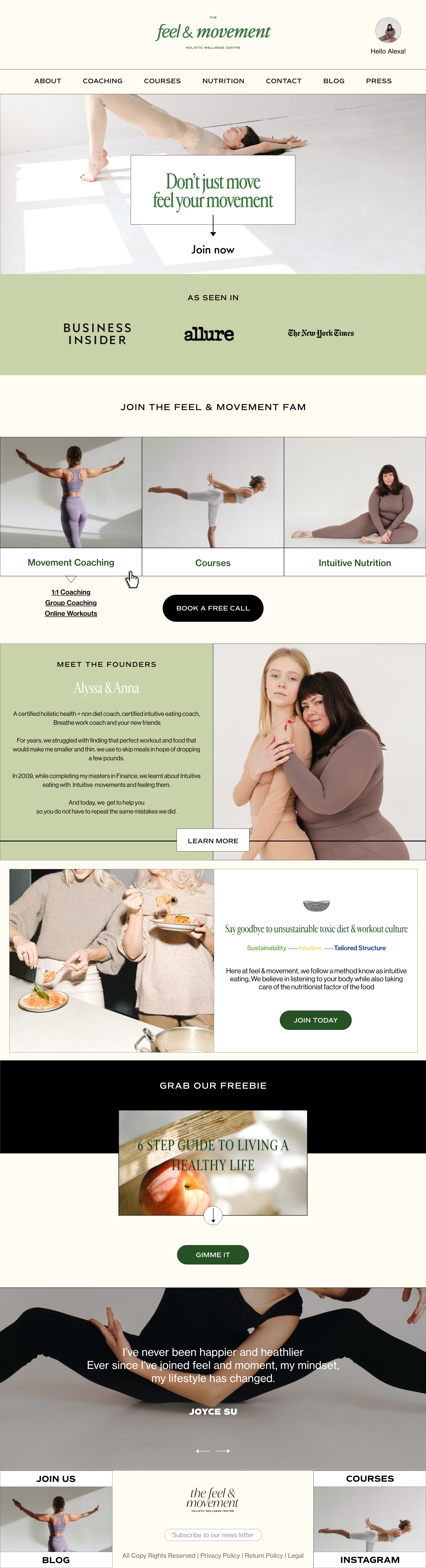 Website design for fitness coaches