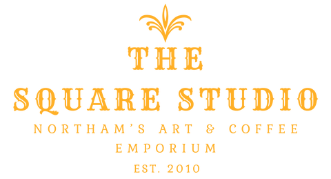 Logo for The Square Studio, Northam's Art & Coffee Emporium, established 2010.