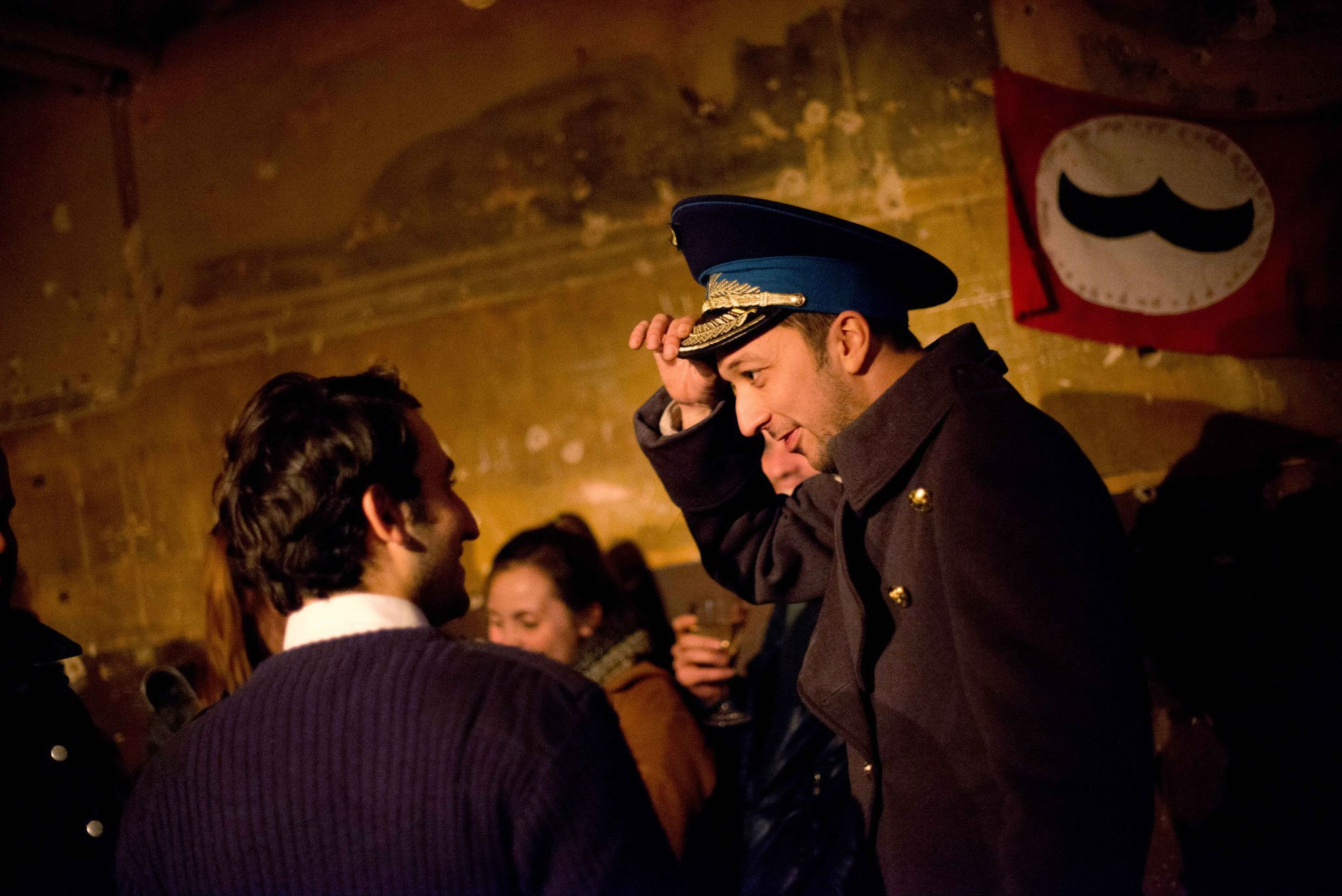 RIFT Creative Producer Joshua Nawras and long-time collaborator Guido Cavacuti don costumes for The Wall to play long time compadres Uri and Molotov_ guardians of the border between fact and fiction.jpg