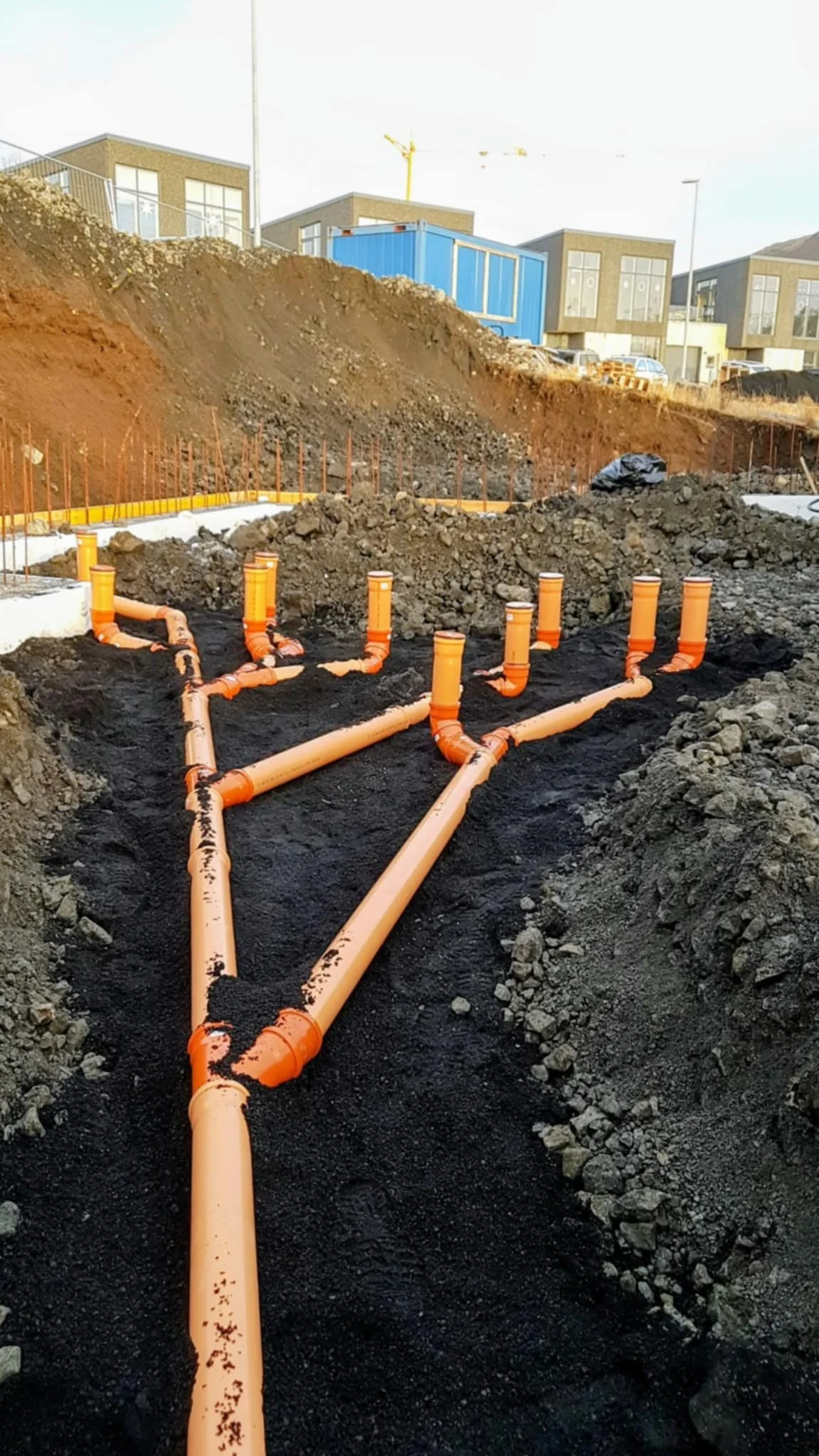 Grunnlagnir fyrir nýbyggingar.