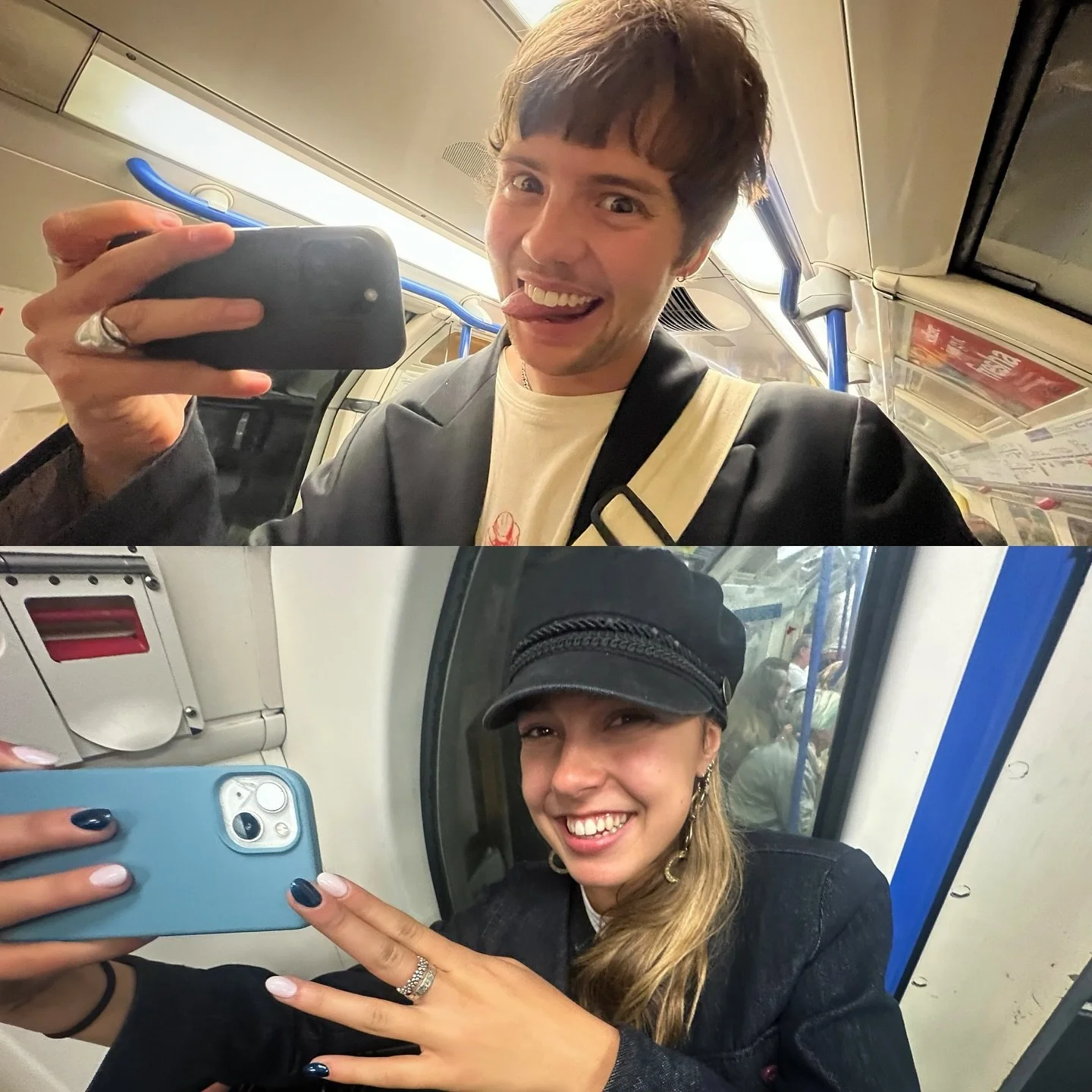 here&rsquo;s me and my lovely girlfriend Lydia taking a photograph of each other on the lovely london underground.
next time you&rsquo;re on the lovely london underground, you too should try recreate this with a friend, a stranger, or even your beaut
