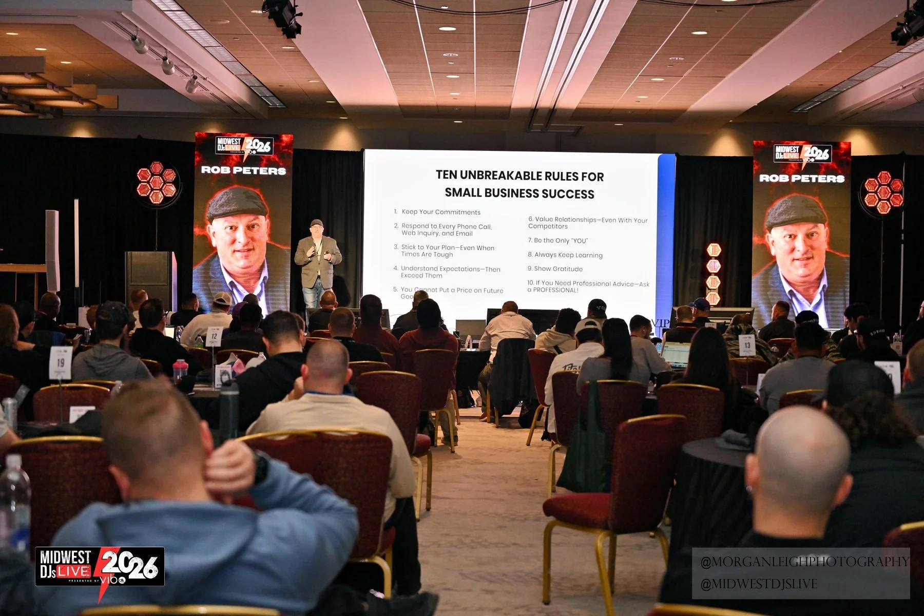 Rob Peters DiFazio delivering a keynote presentation to a corporate audience