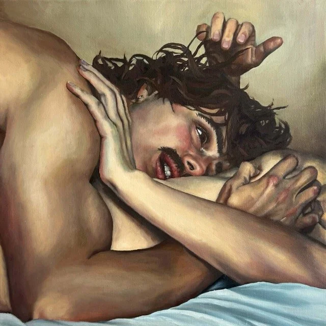 Leap of faith. Oil on canvas, 40 x 40 cm