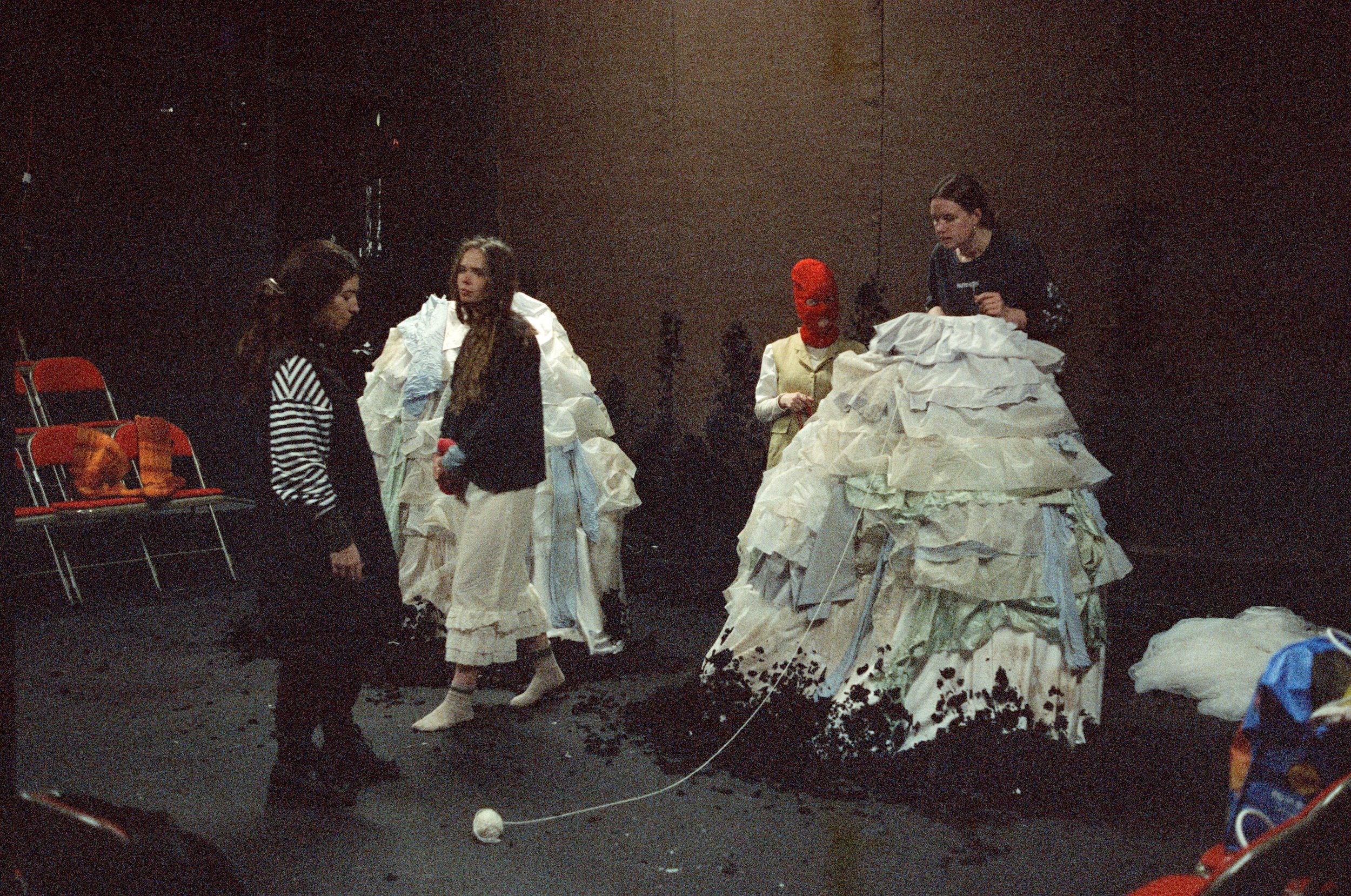Tech of Work-in-Progress shows - Adi Gortler (movement), Maddy Corner (director), Laura Brady and Eleanor Roberts